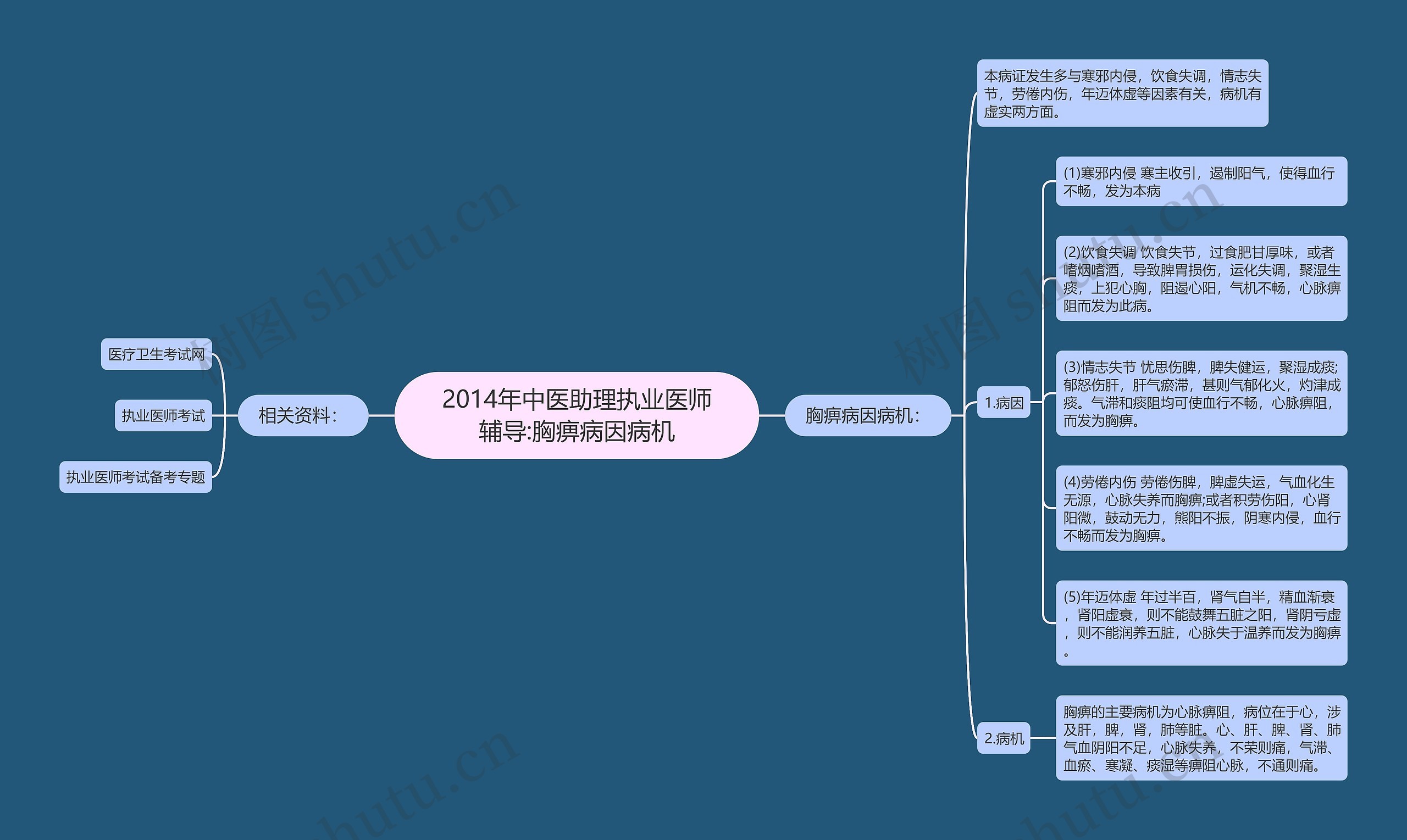 2014年中医助理执业医师辅导:胸痹病因病机