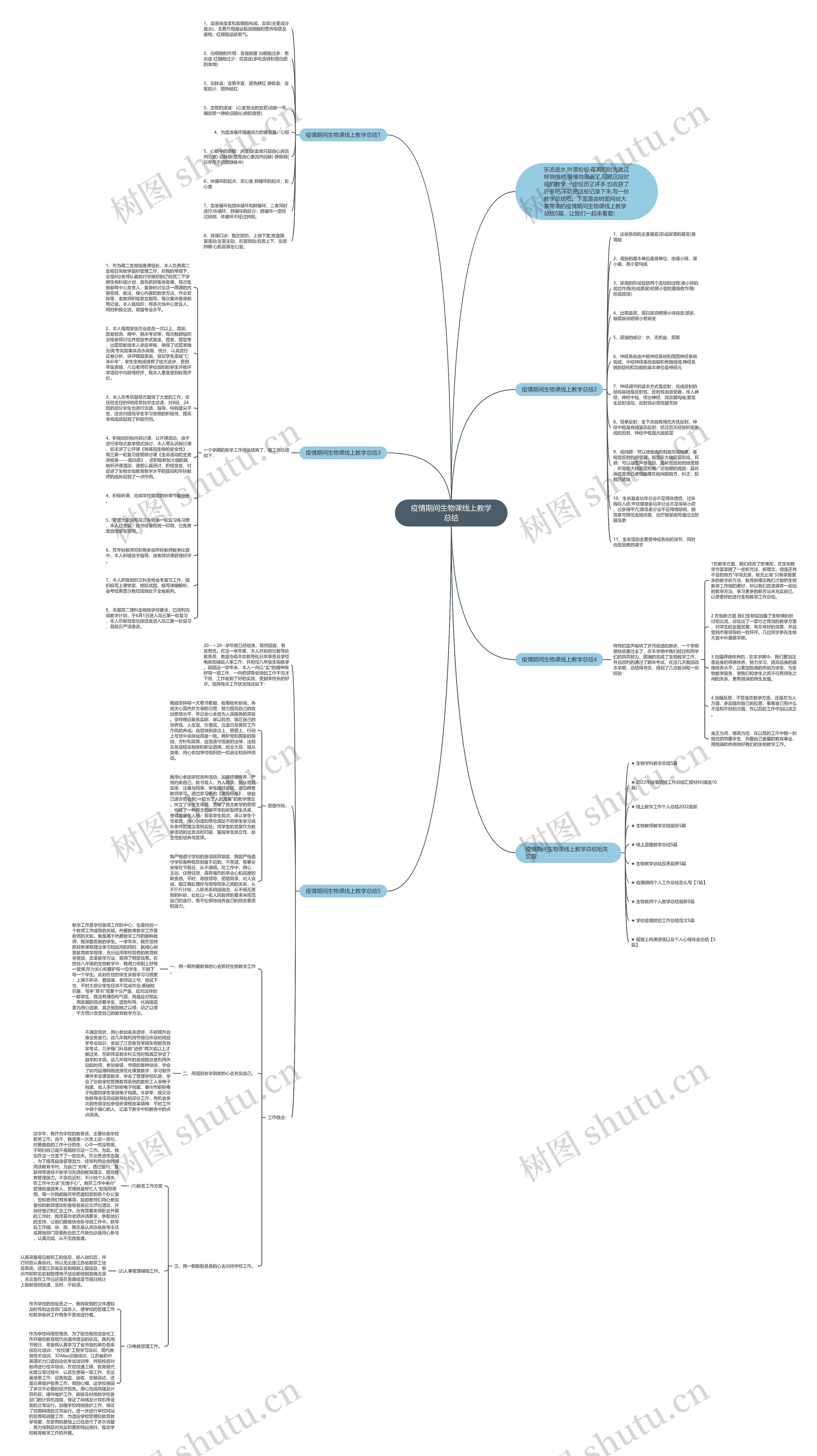 疫情期间生物课线上教学总结思维导图