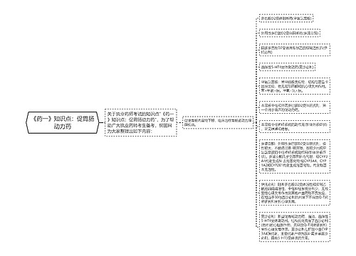 《药一》知识点：促胃肠动力药