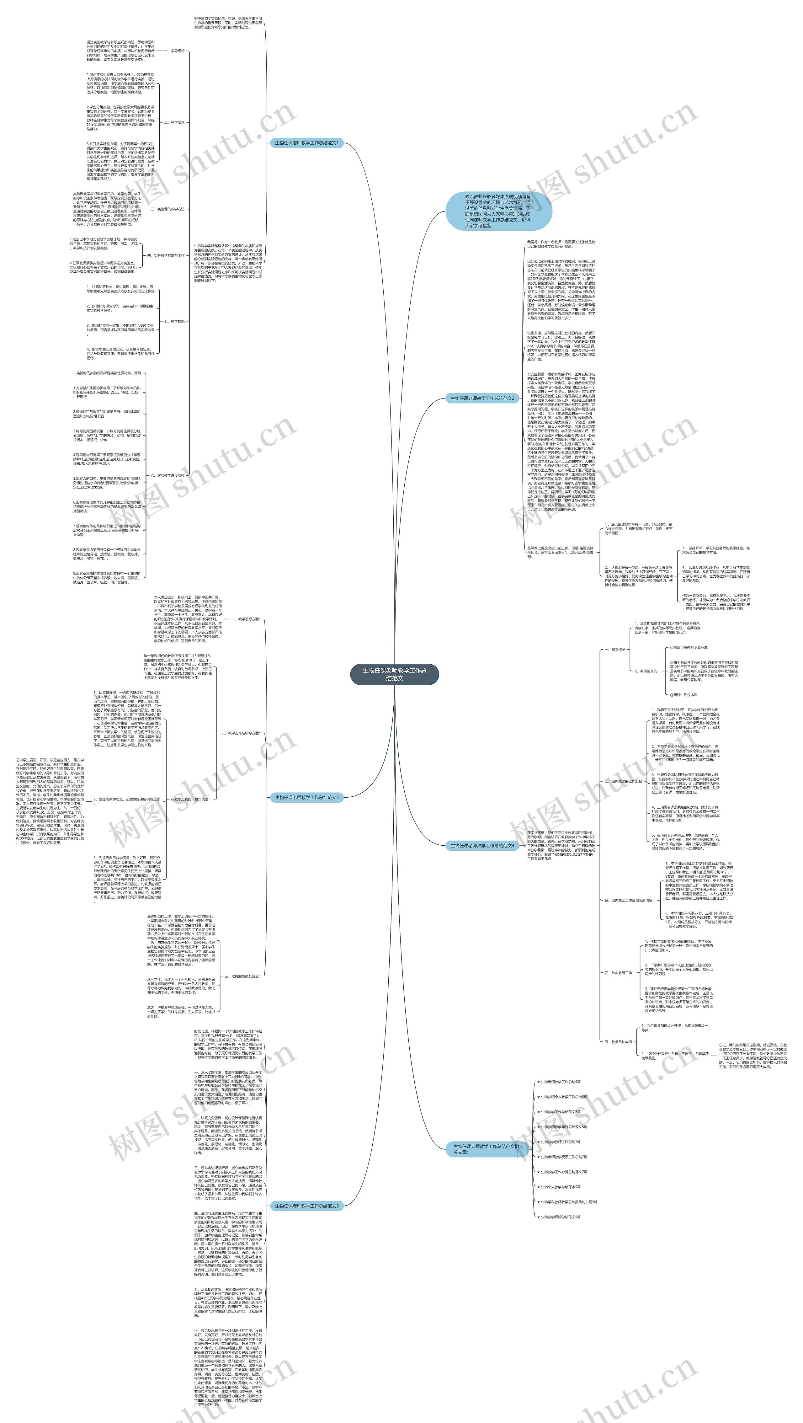 生物任课老师教学工作总结范文思维导图