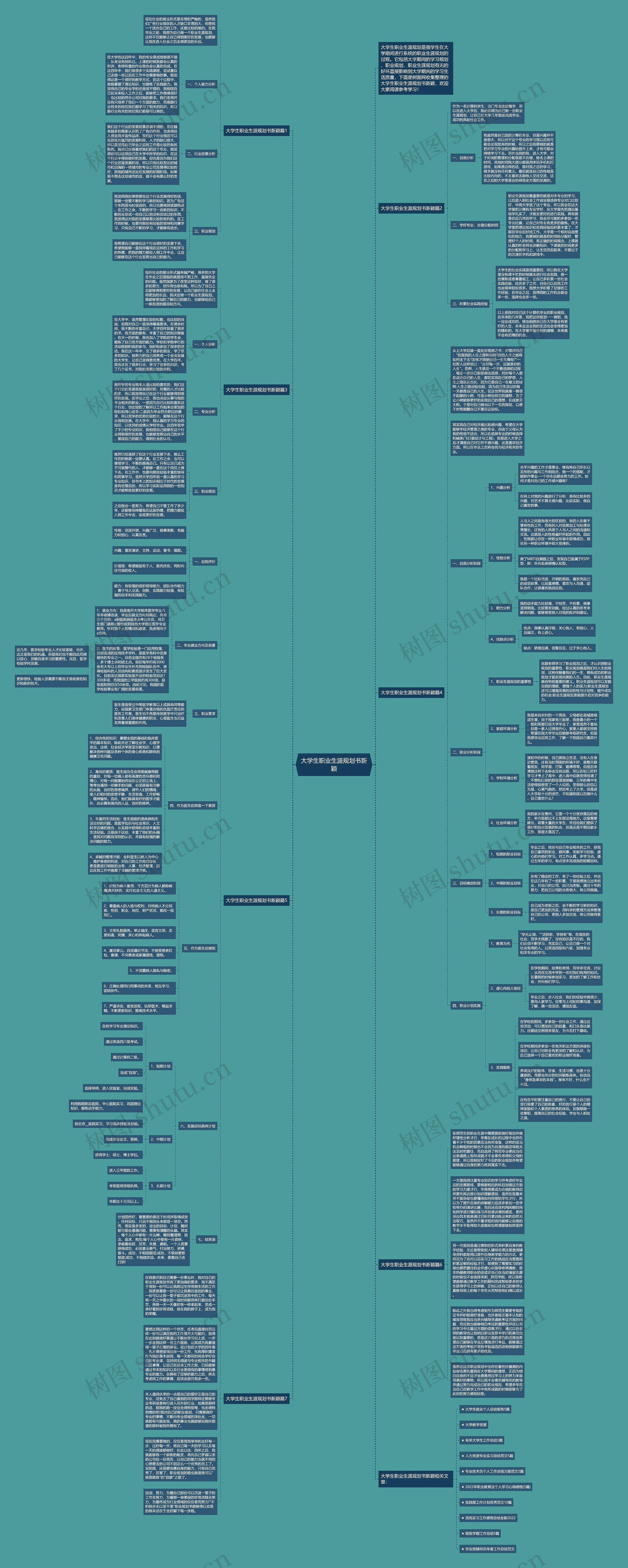 大学生职业生涯规划书新颖思维导图高清图 大学生职业生涯规划书新颖思维导图