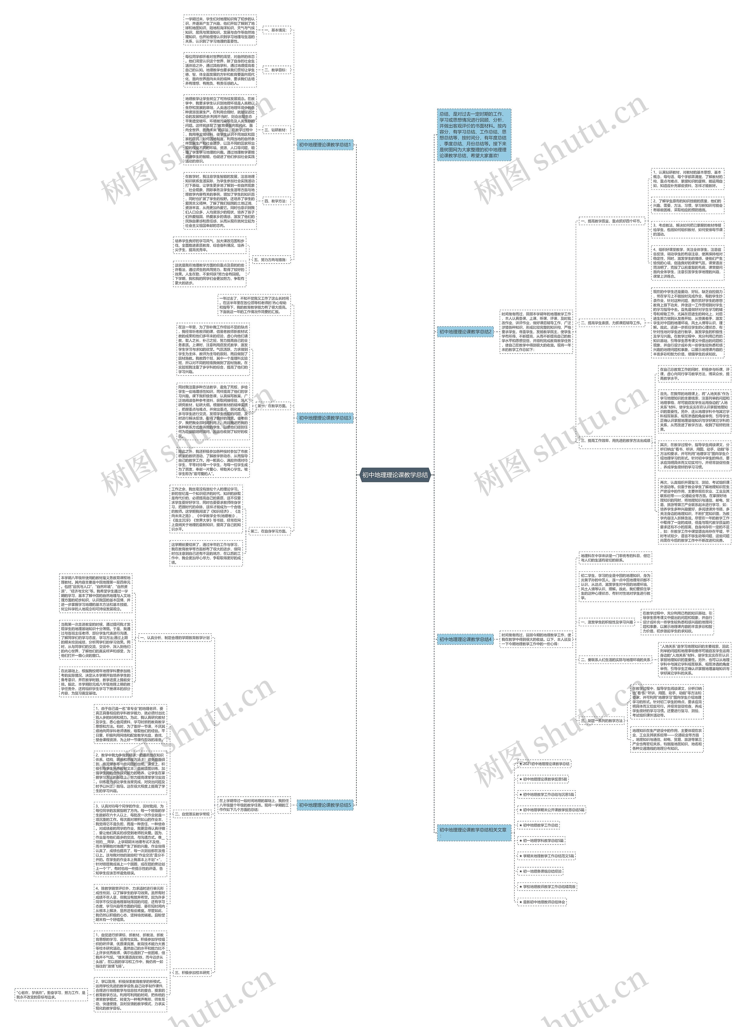 初中地理理论课教学总结思维导图