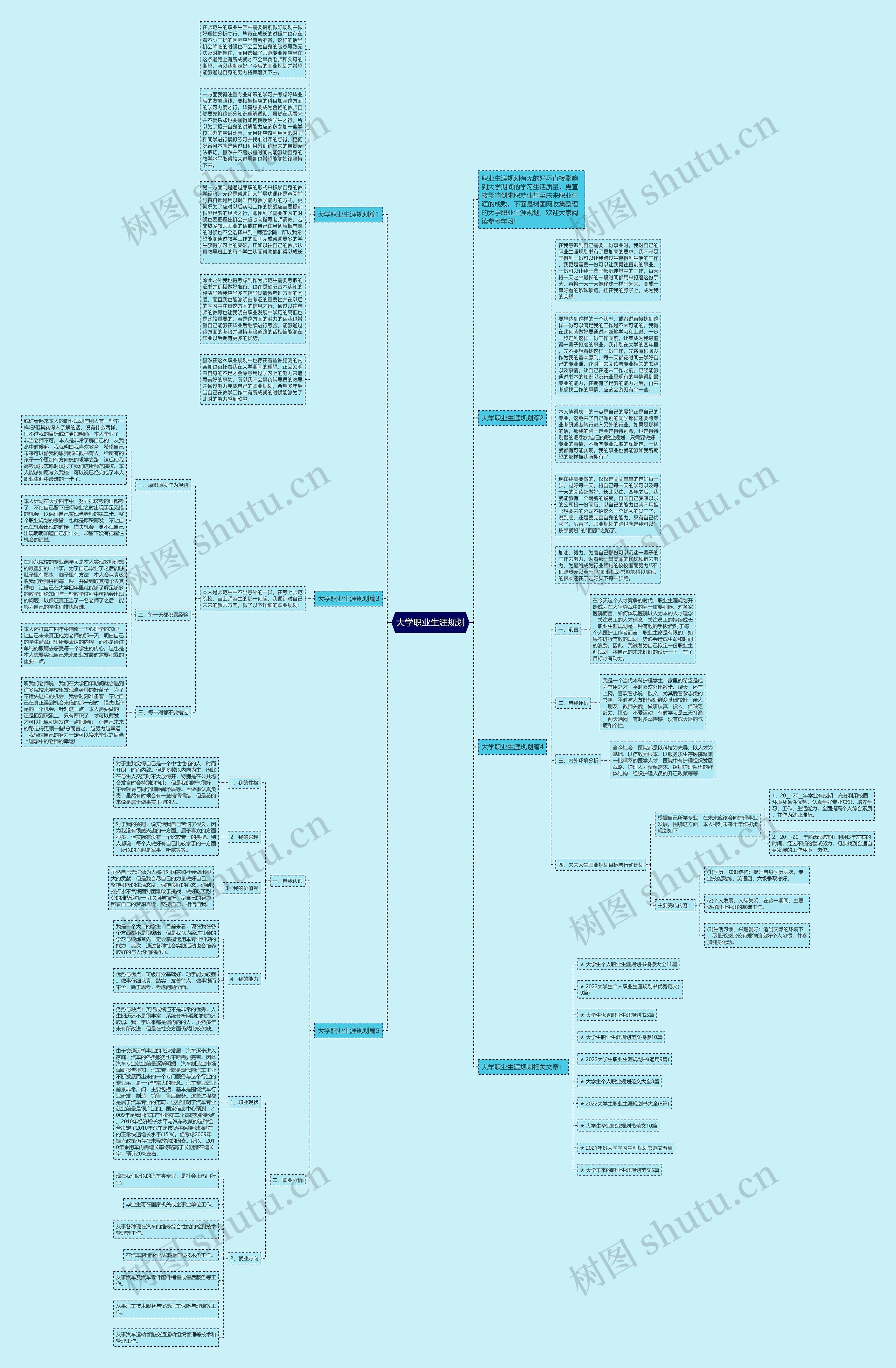 大学职业生涯规划思维导图