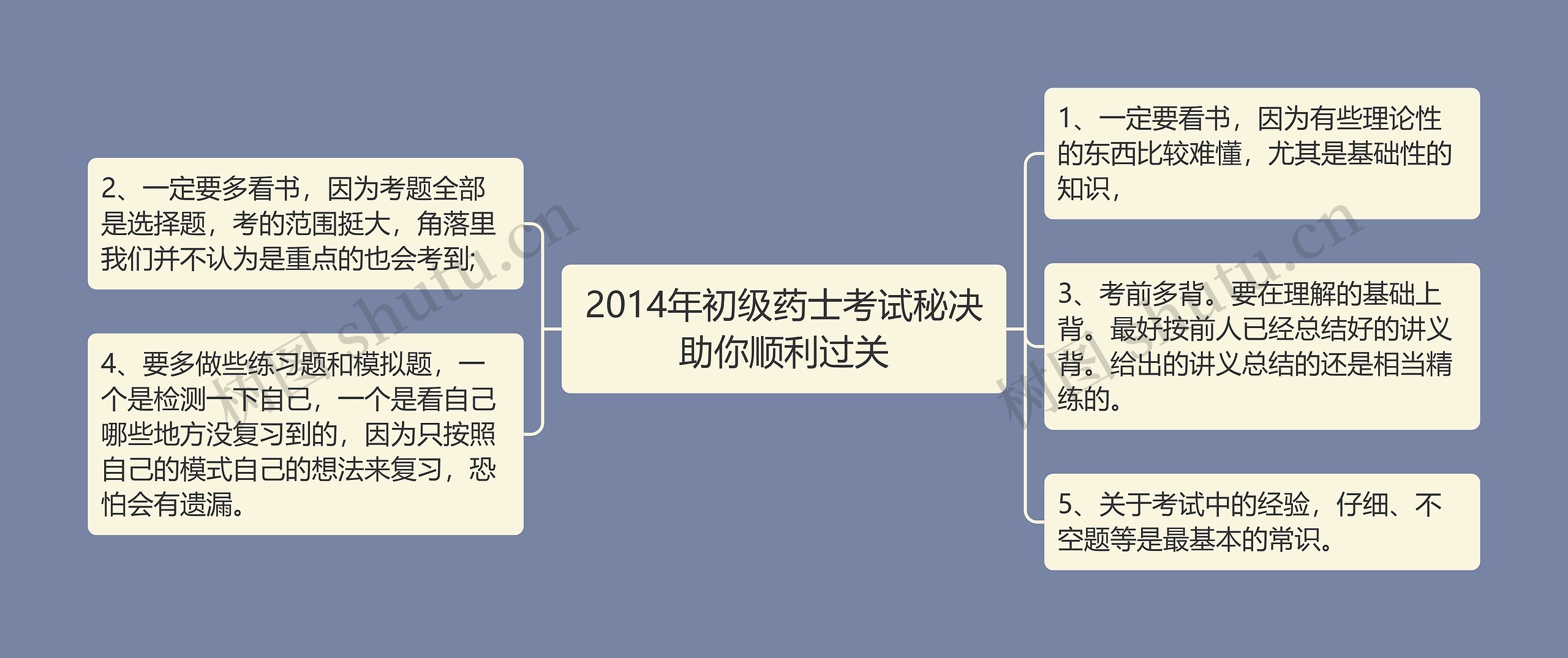 2014年初级药士考试秘决助你顺利过关思维导图