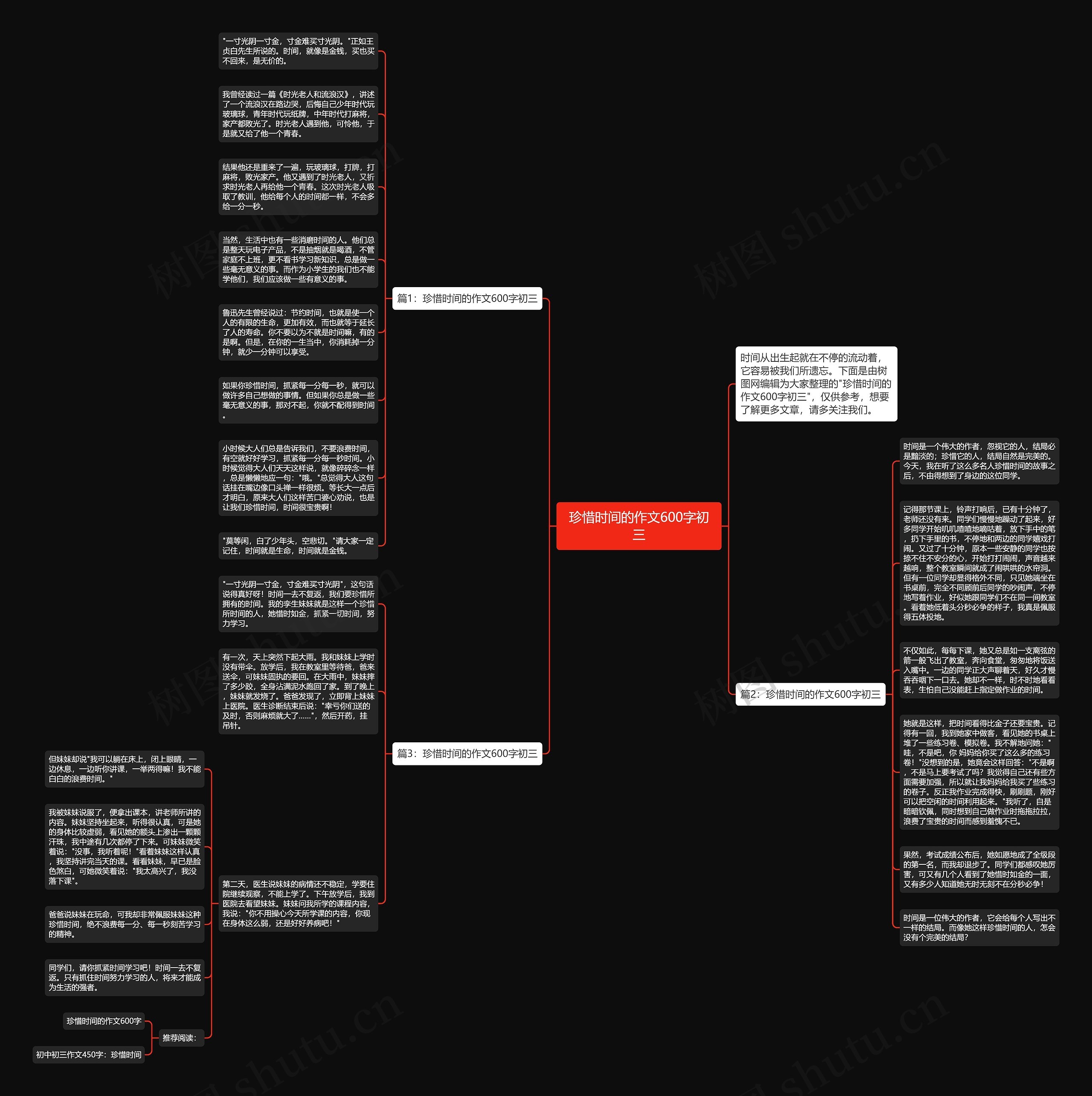 珍惜时间的作文600字初三思维导图高清图 珍惜时间的作文600字初三思维导图