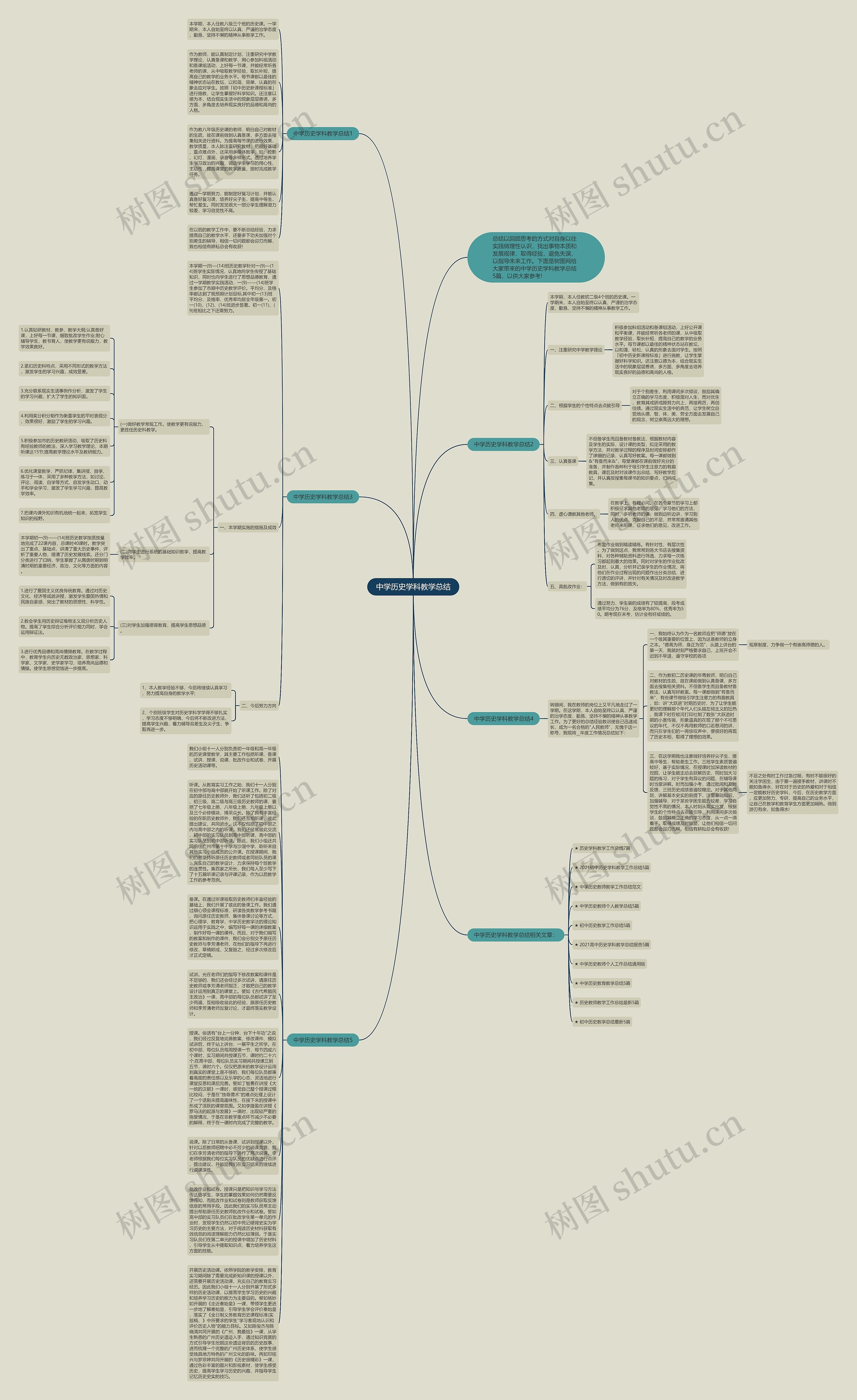 中学历史学科教学总结思维导图