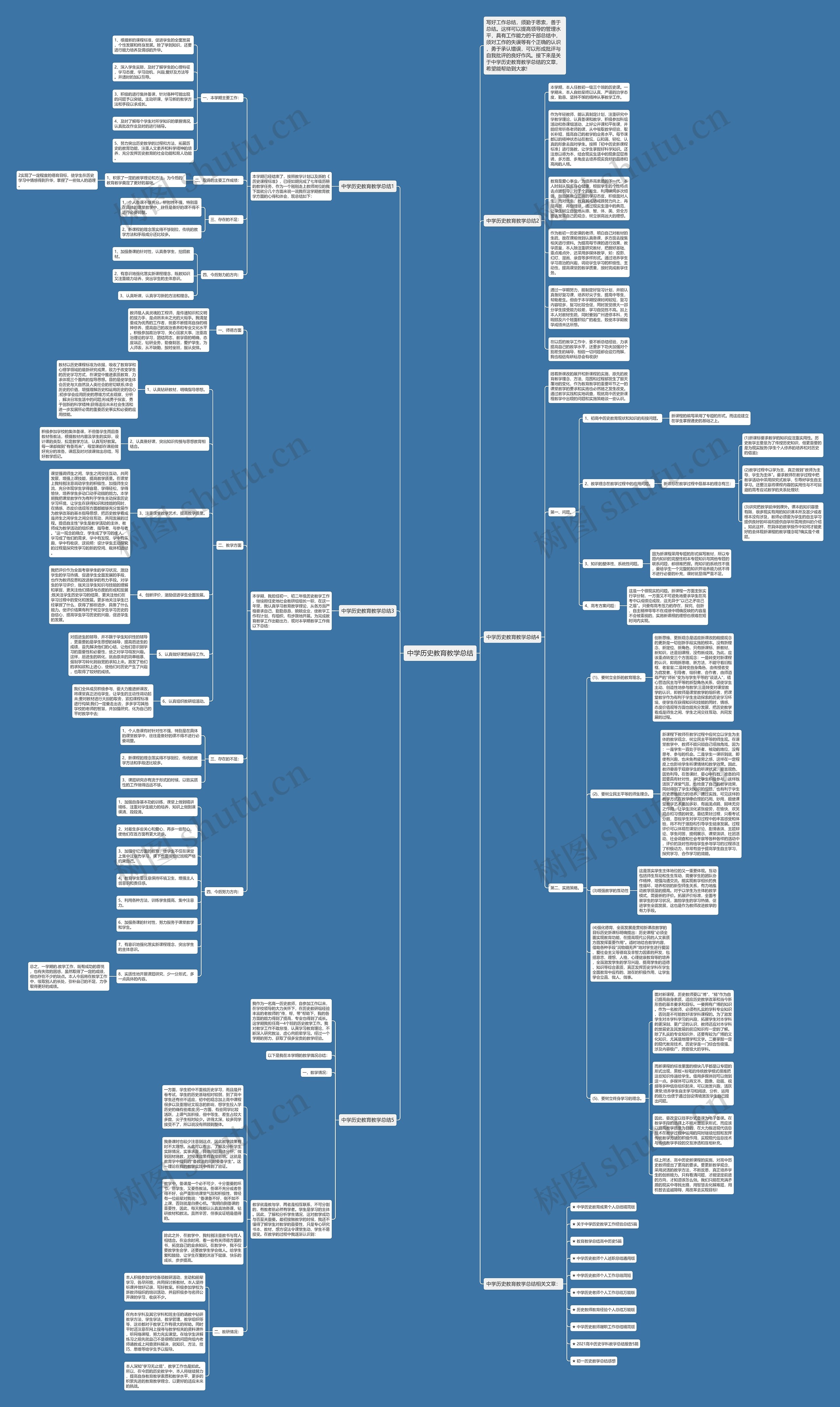 中学历史教育教学总结思维导图