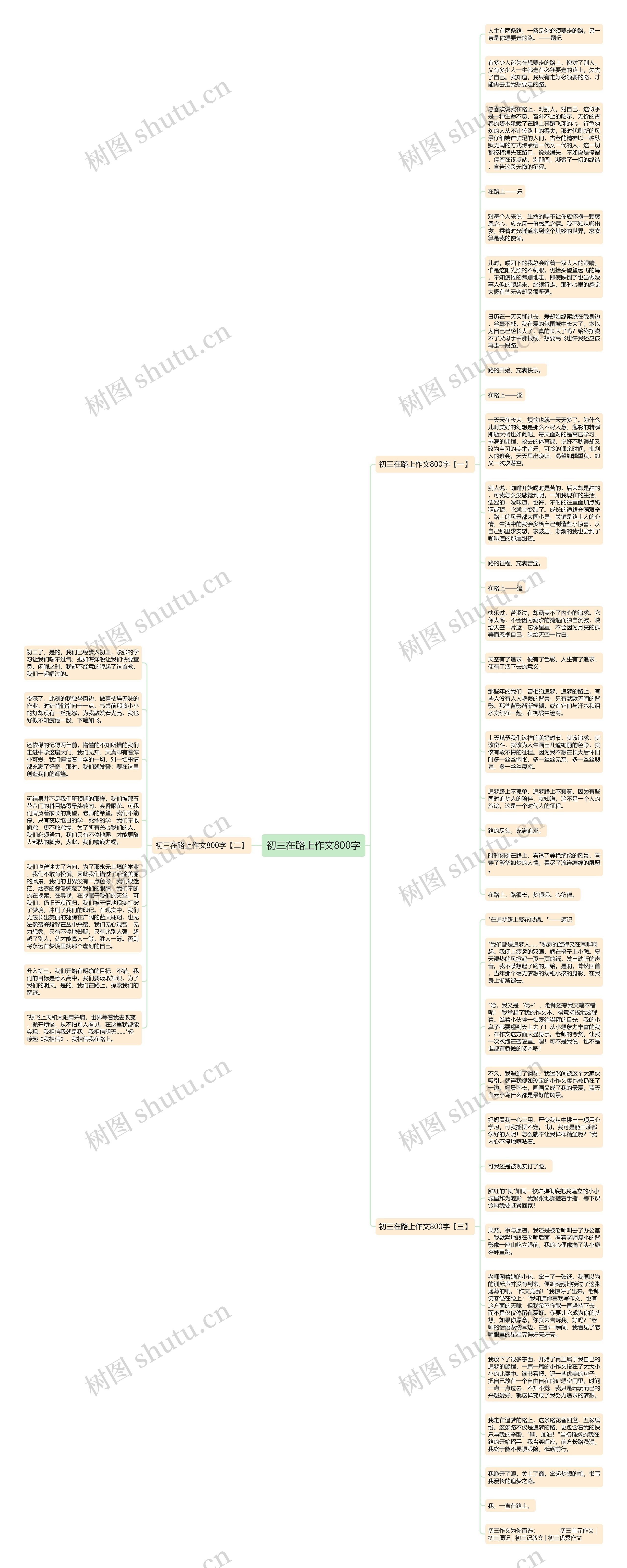 初三在路上作文800字思维导图