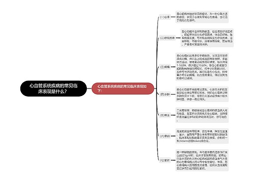 心血管系统疾病的常见临床表现是什么？