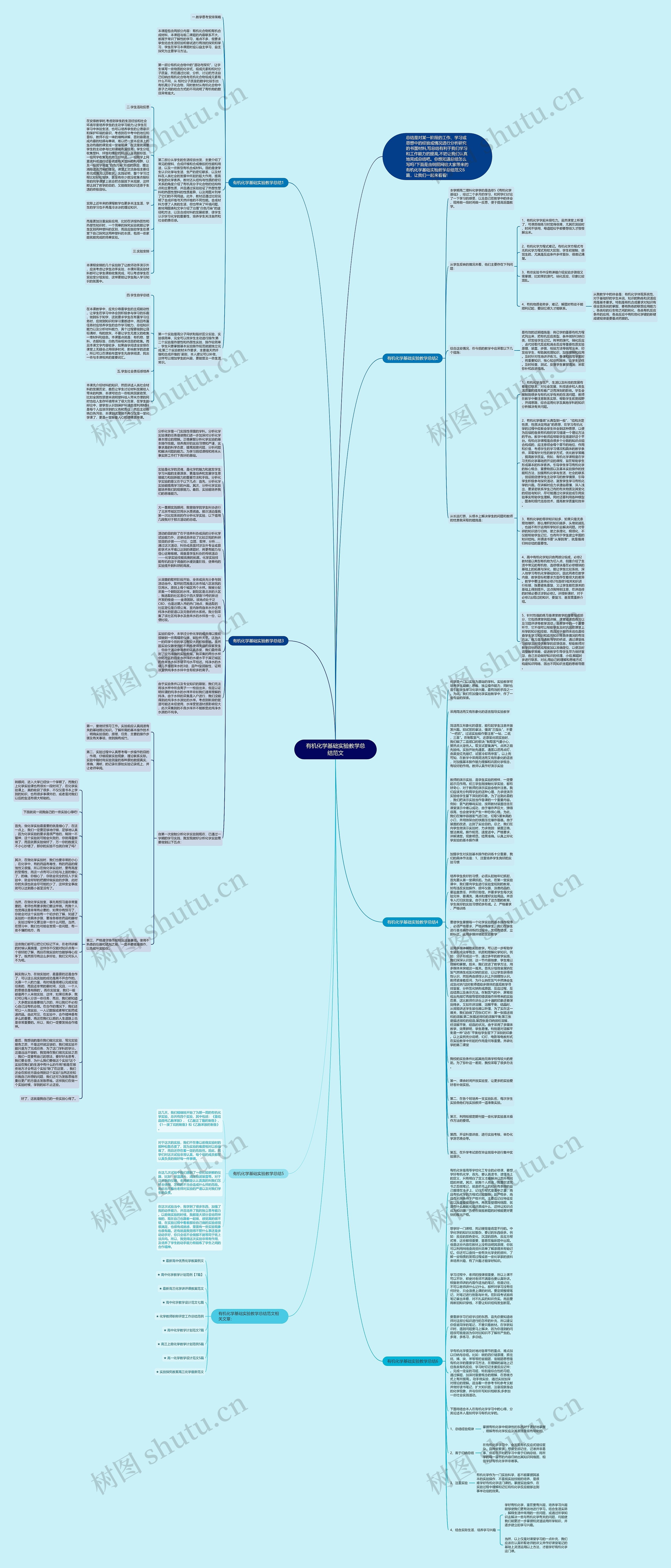 有机化学基础实验教学总结范文思维导图