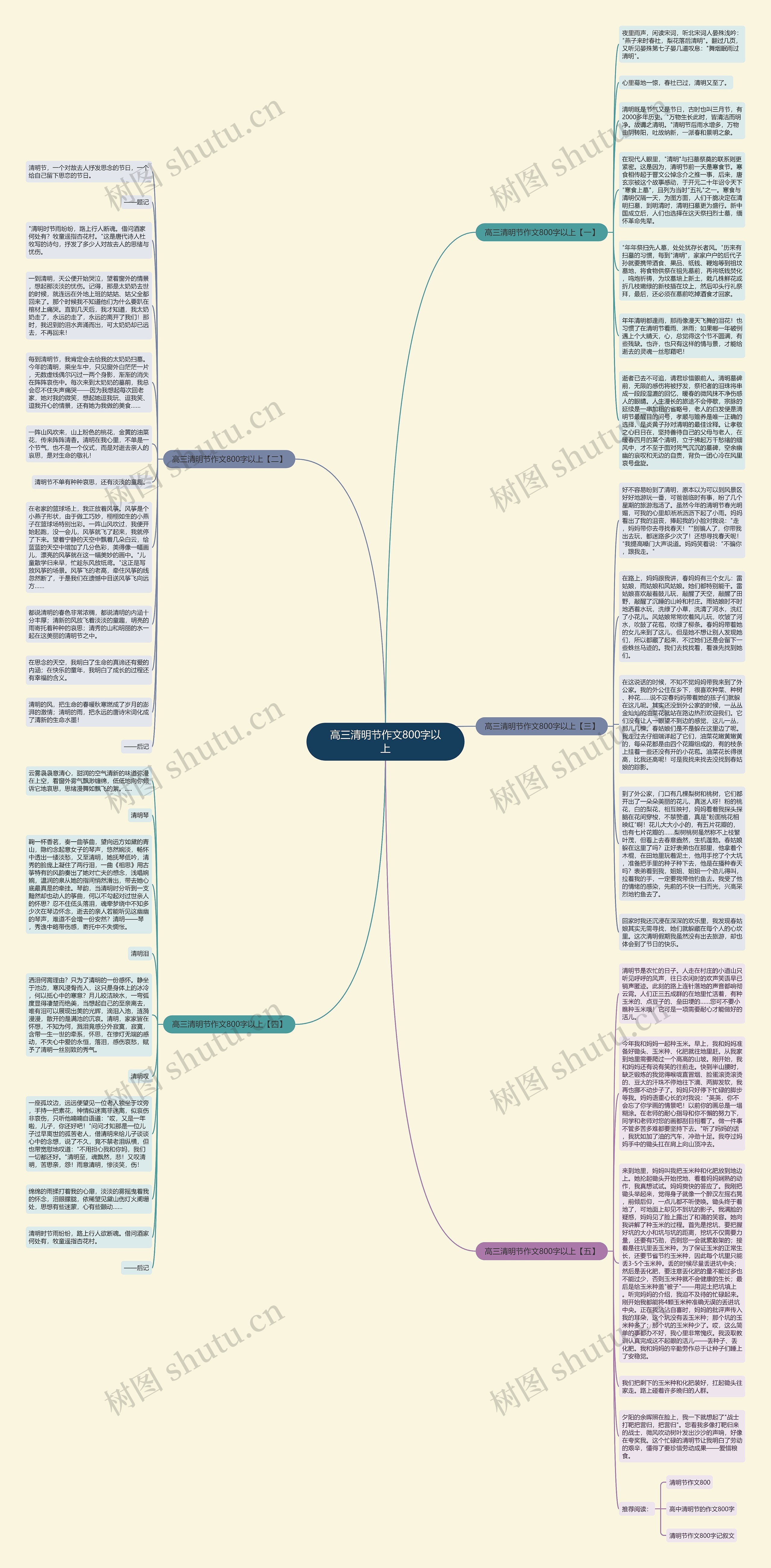 高三清明节作文800字以上思维导图