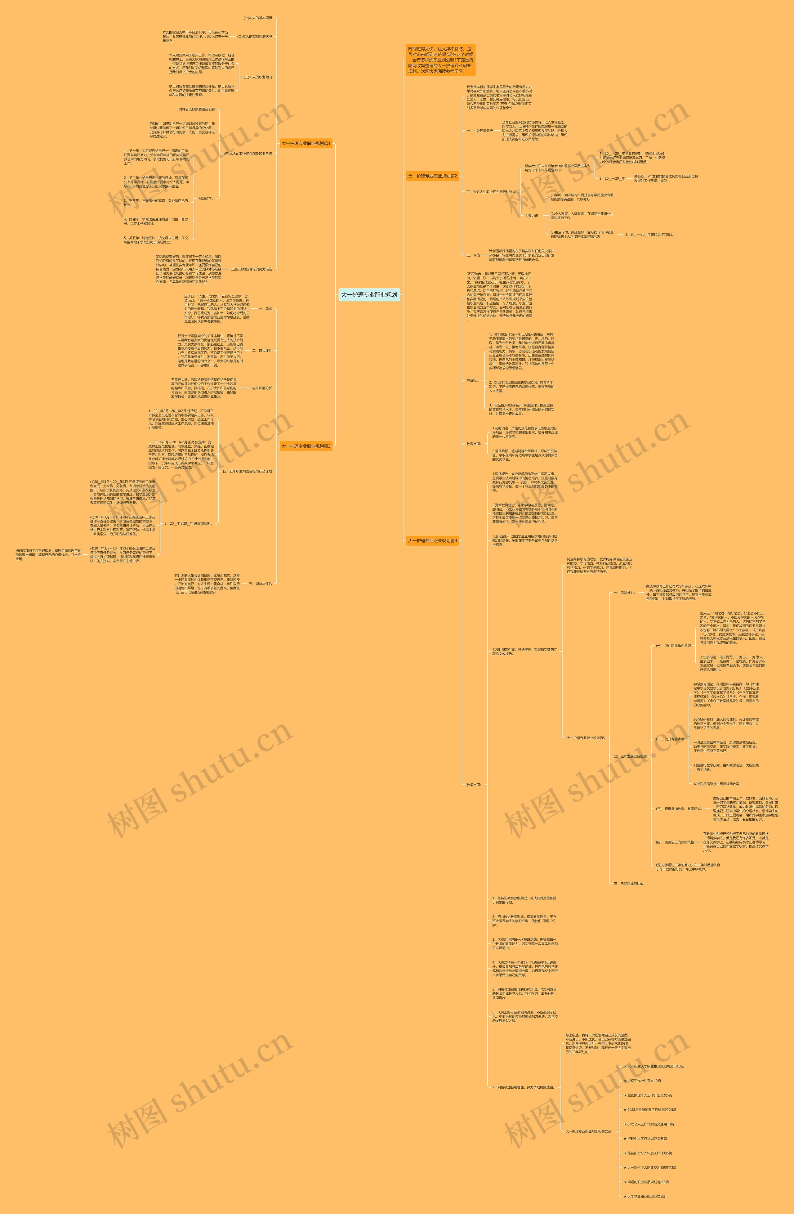 大一护理专业职业规划思维导图