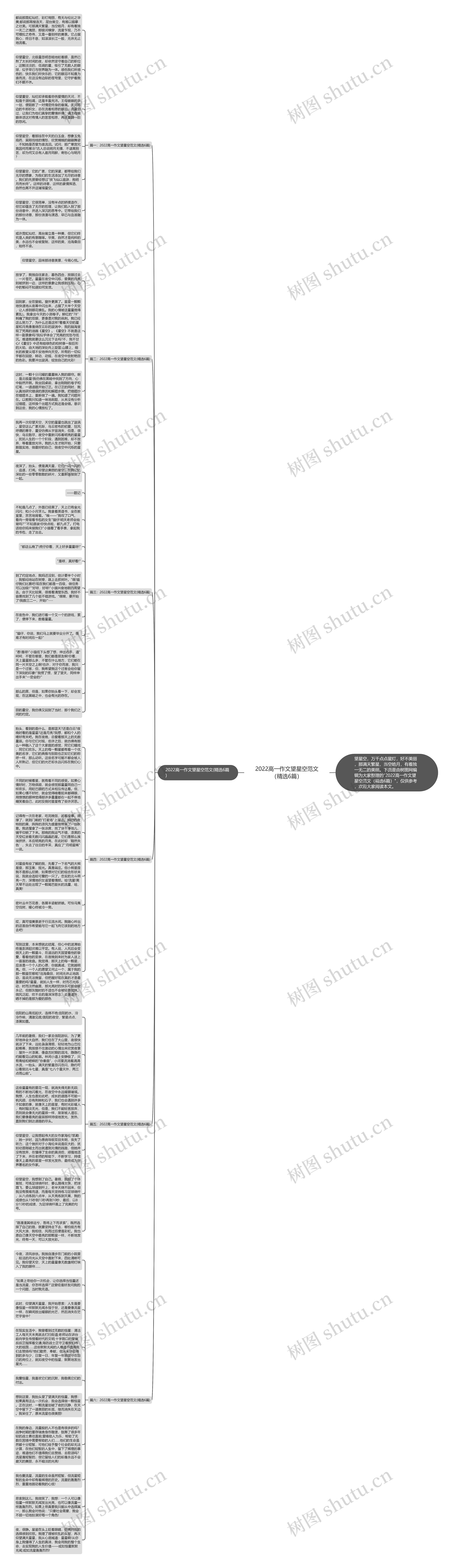 2022高一作文望星空范文（精选6篇）思维导图