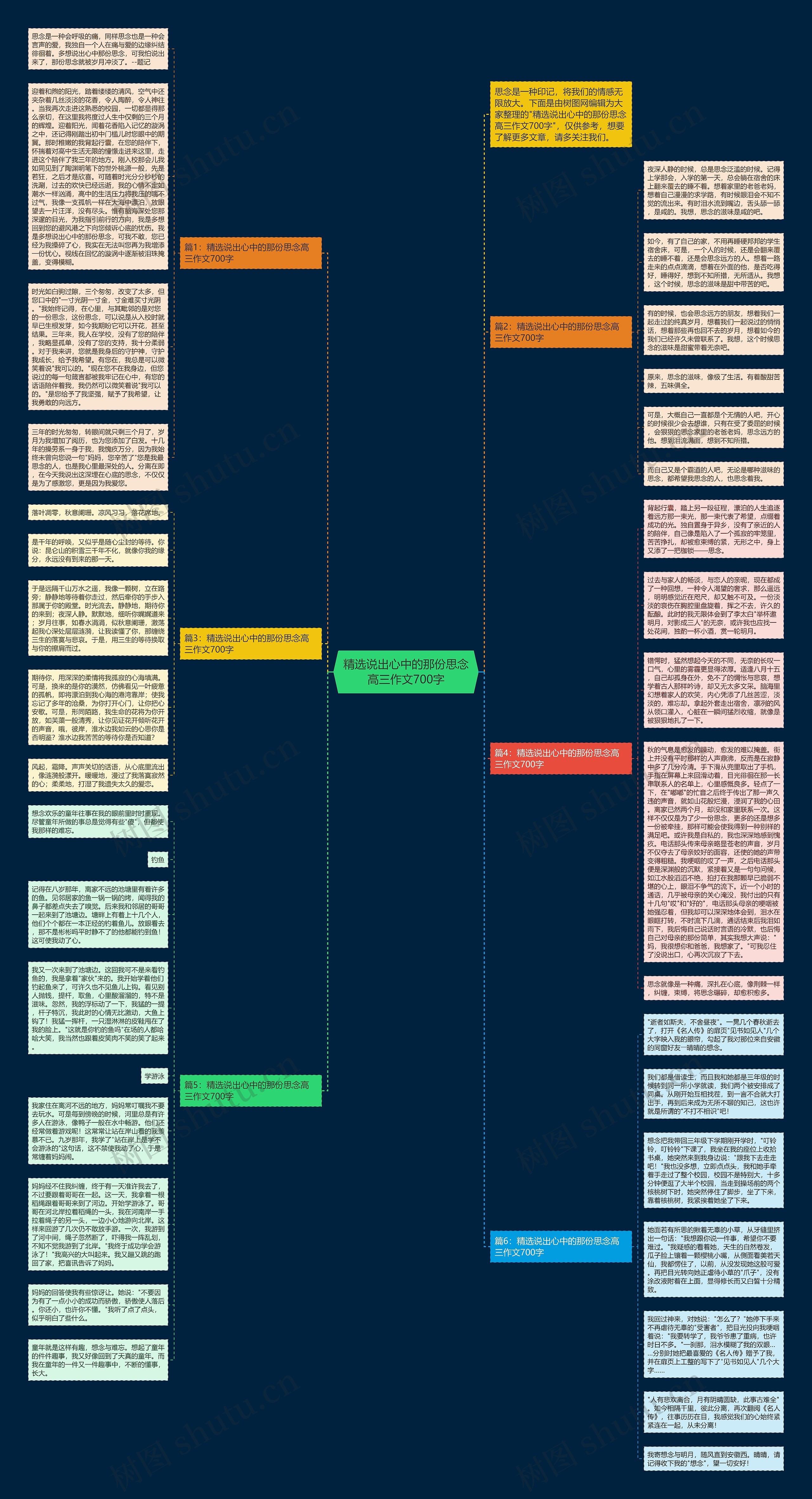 精选说出心中的那份思念高三作文700字思维导图