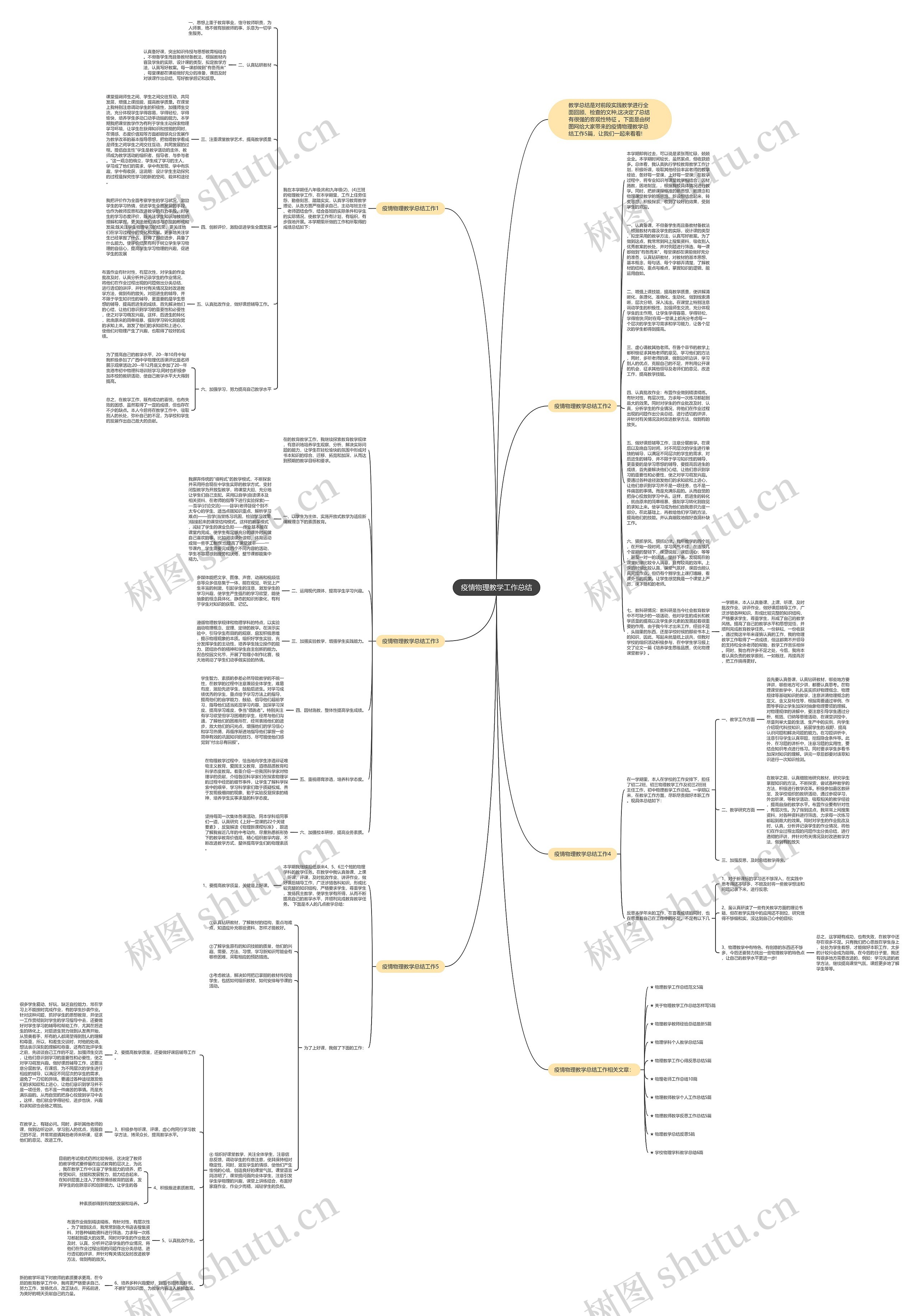 疫情物理教学工作总结思维导图