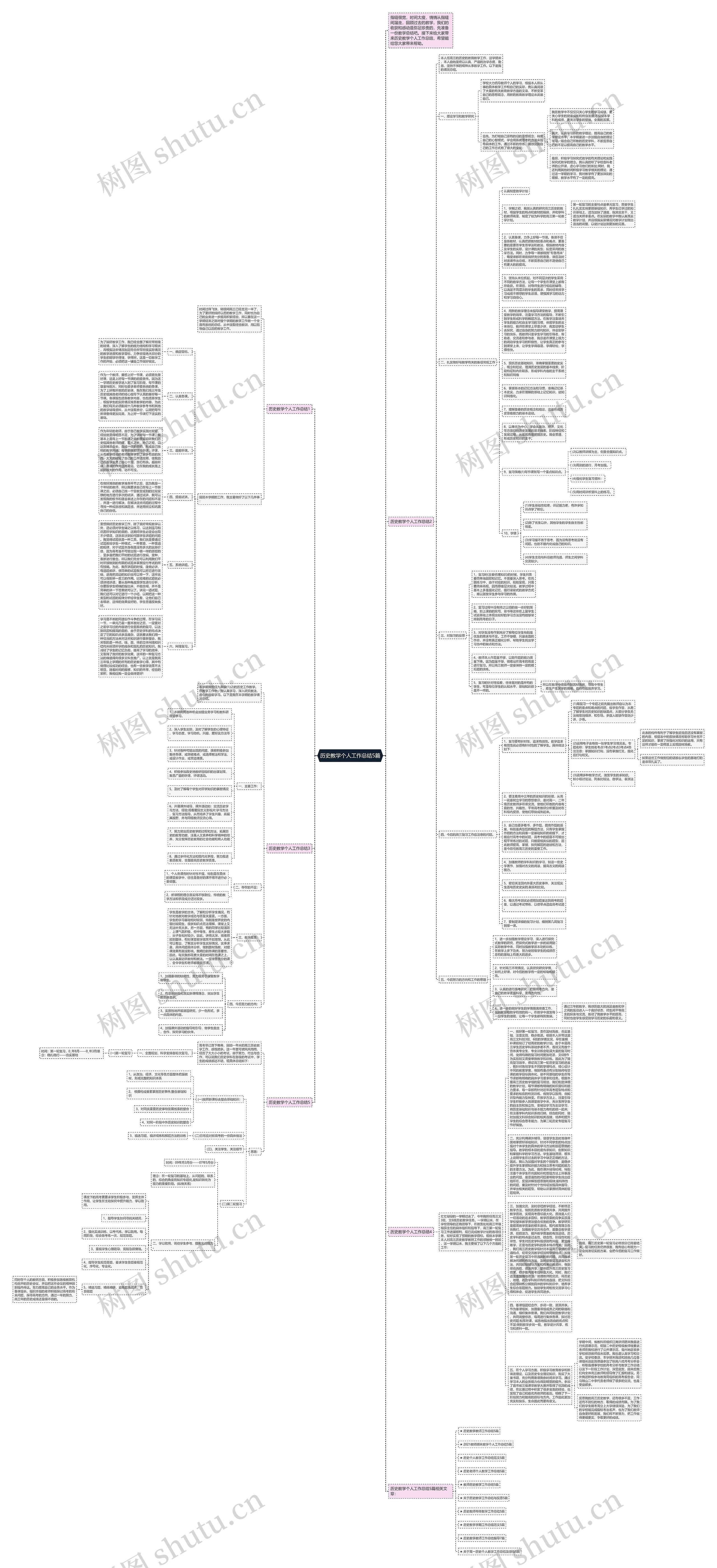 历史教学个人工作总结5篇思维导图