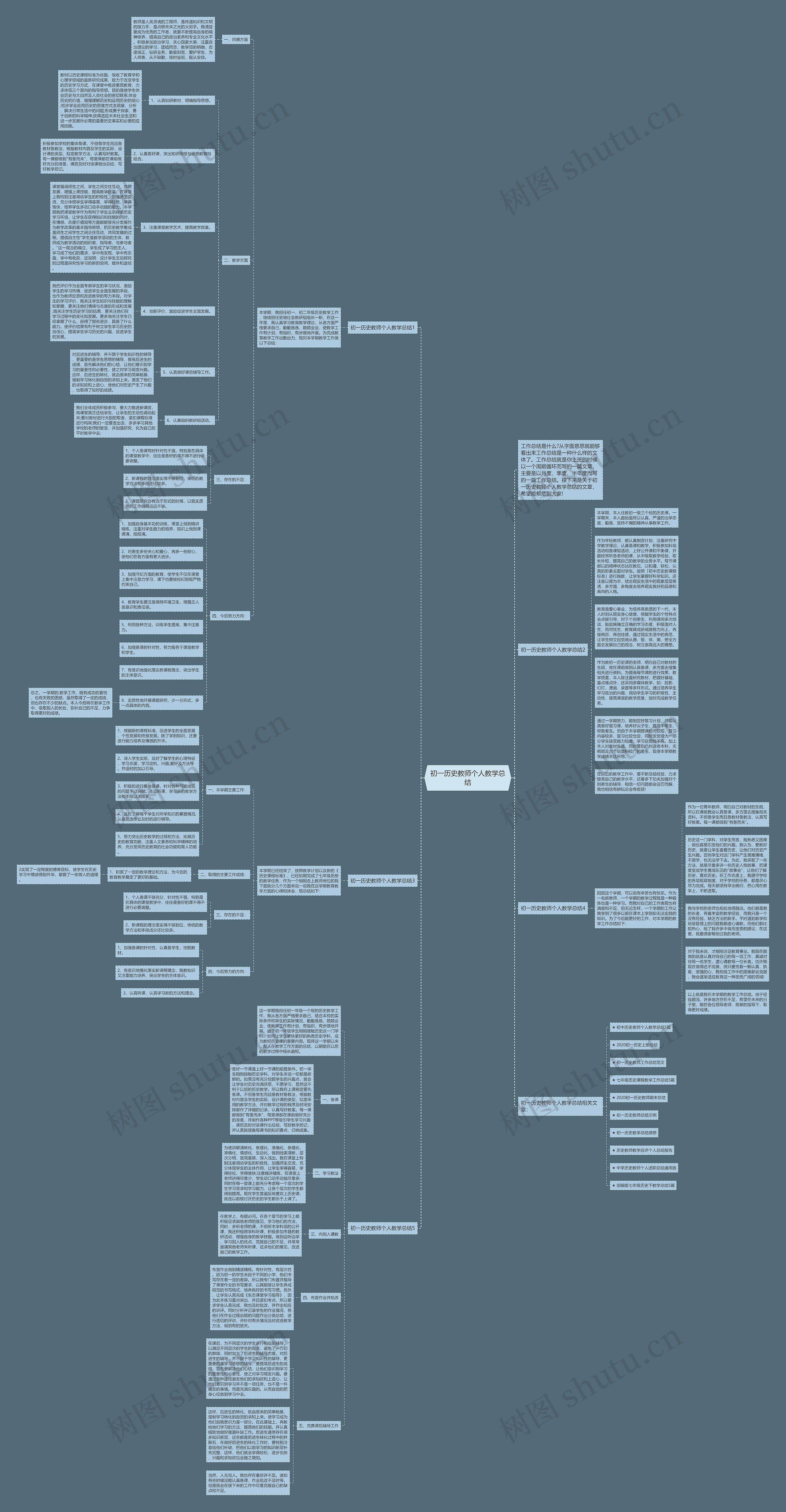 初一历史教师个人教学总结思维导图