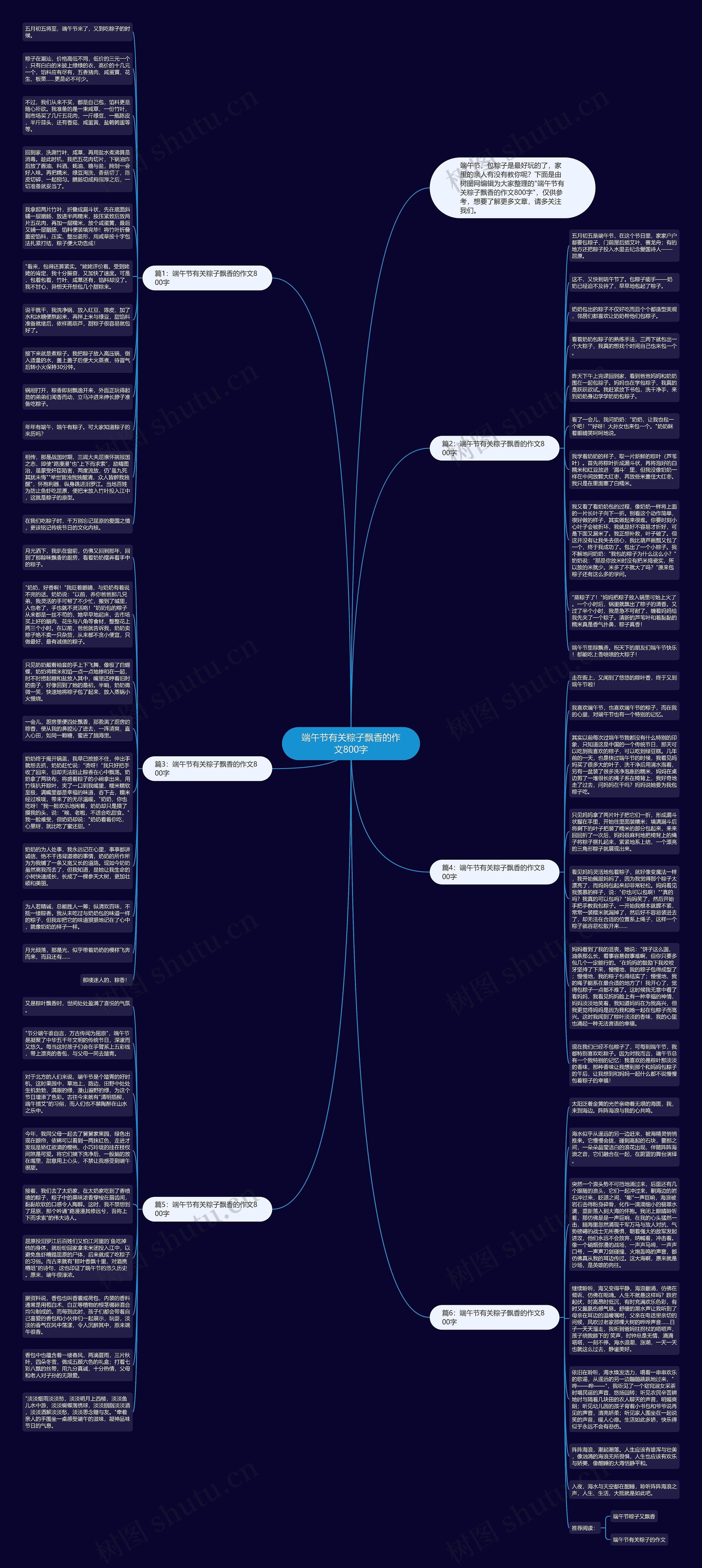 端午节有关粽子飘香的作文800字思维导图