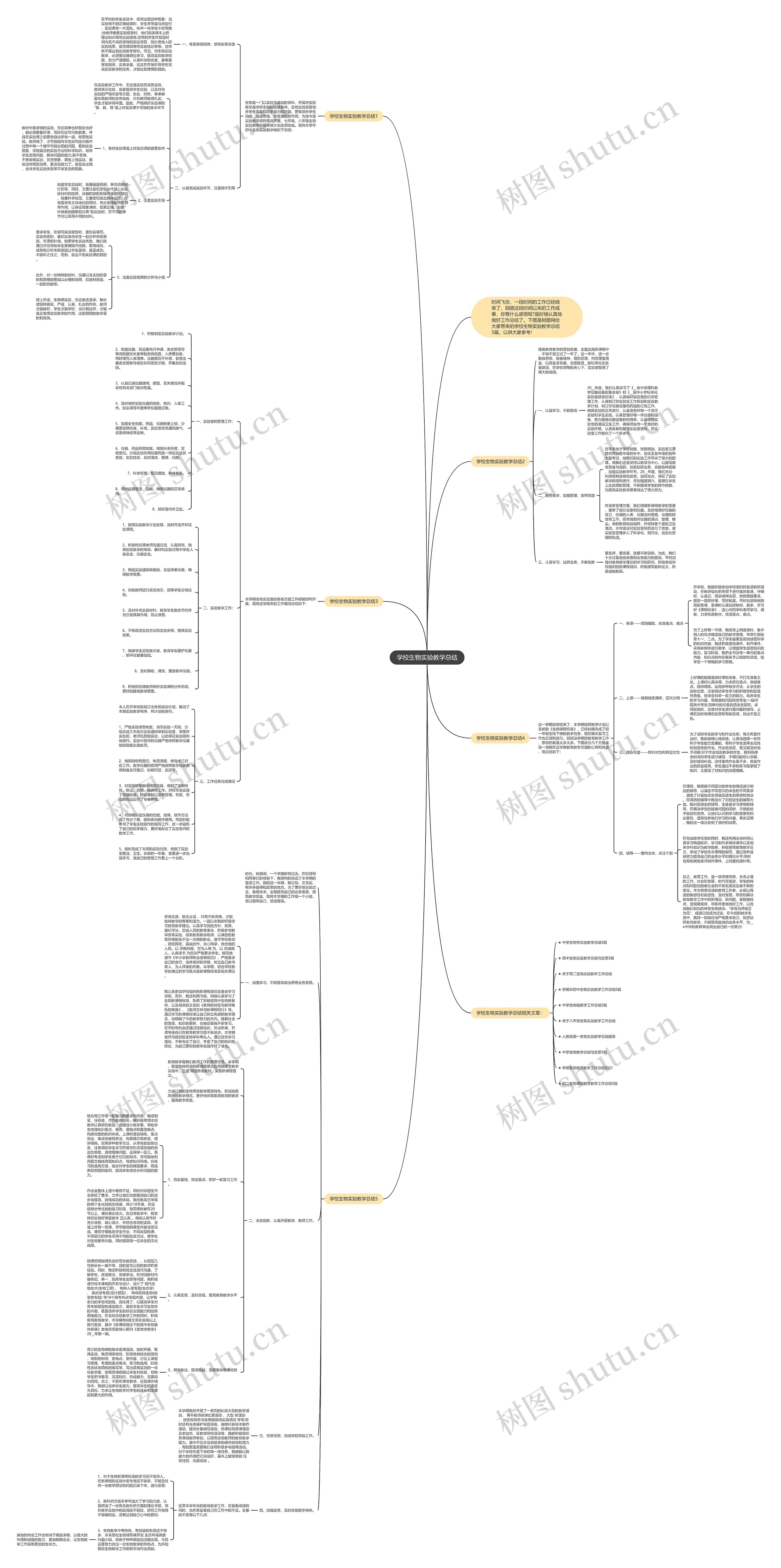 学校生物实验教学总结思维导图