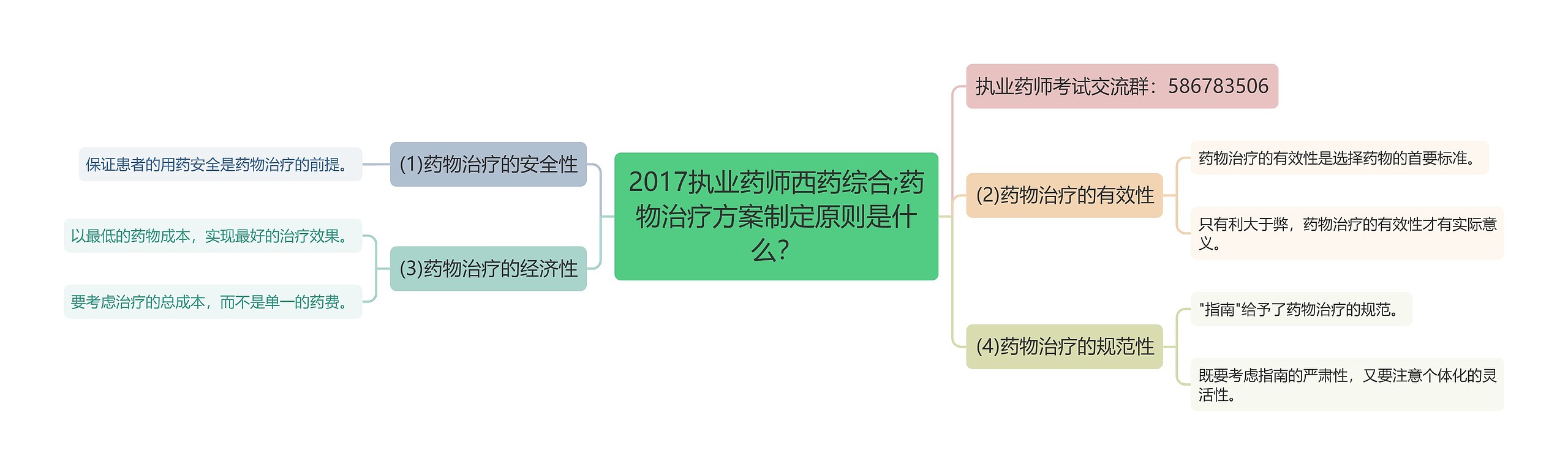 2017执业药师西药综合;药物治疗方案制定原则是什么？思维导图