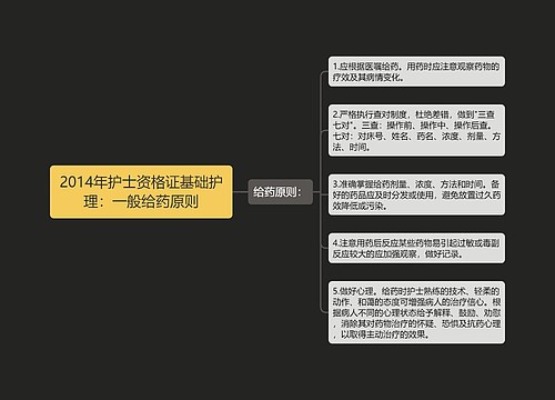 2014年护士资格证基础护理：一般给药原则