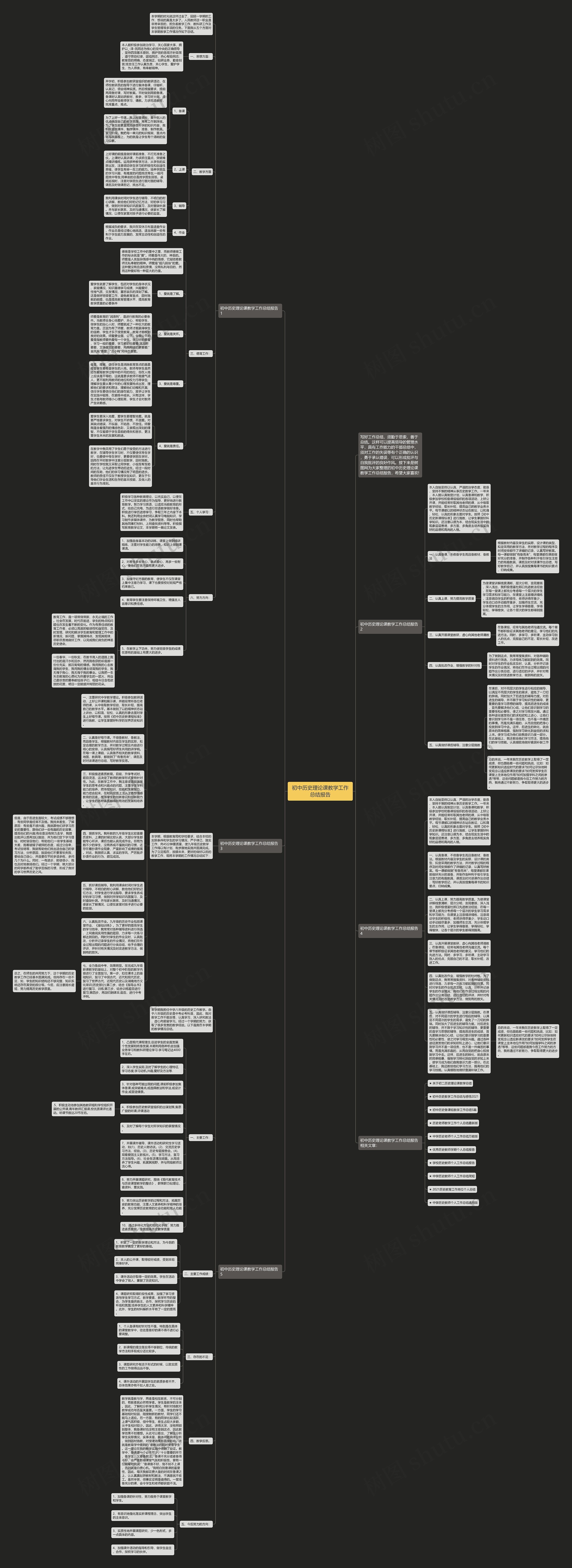 初中历史理论课教学工作总结报告思维导图