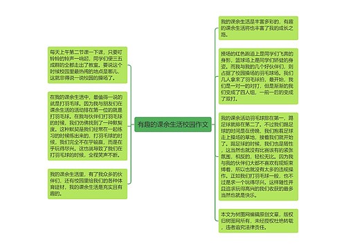 有趣的课余生活校园作文