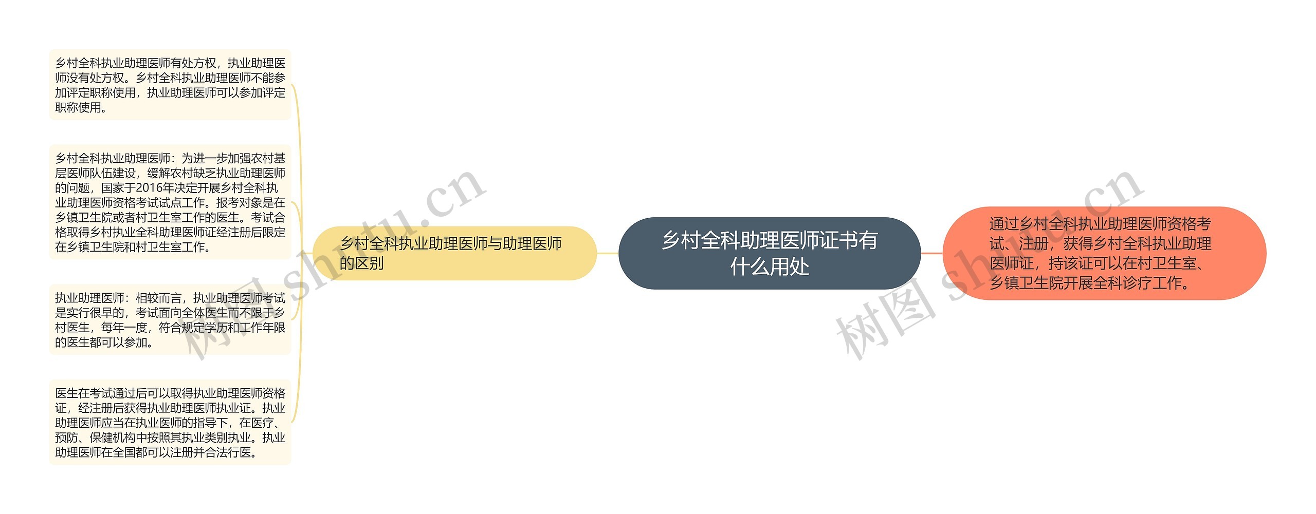 乡村全科助理医师证书有什么用处思维导图