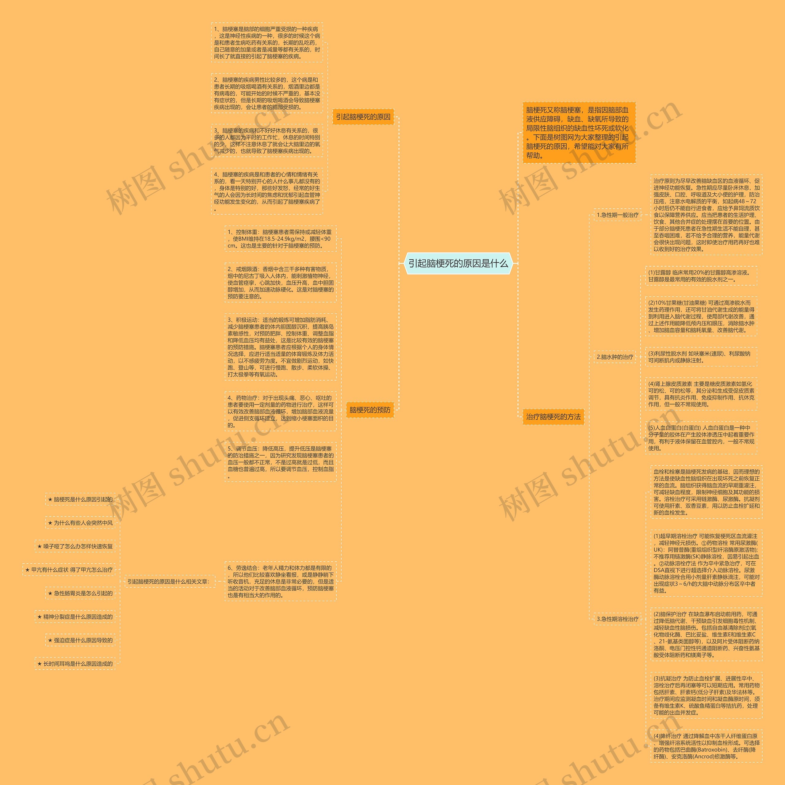 引起脑梗死的原因是什么思维导图