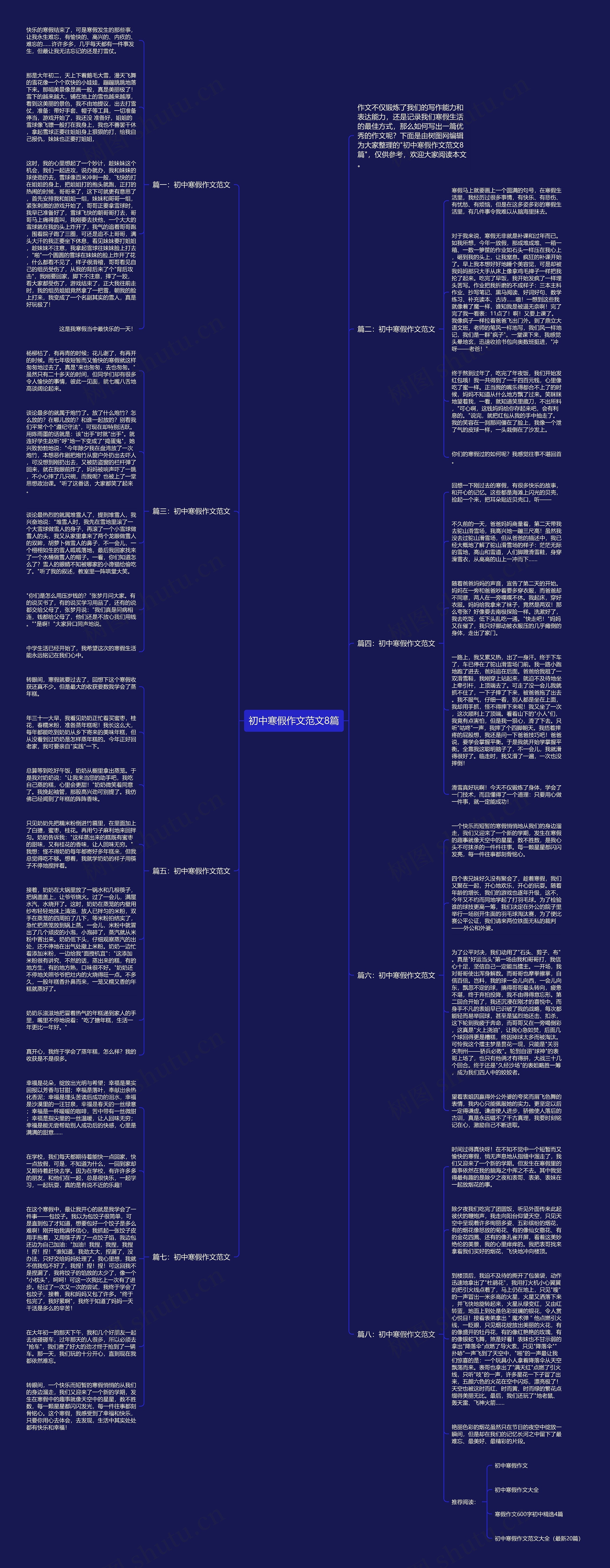 初中寒假作文范文8篇思维导图