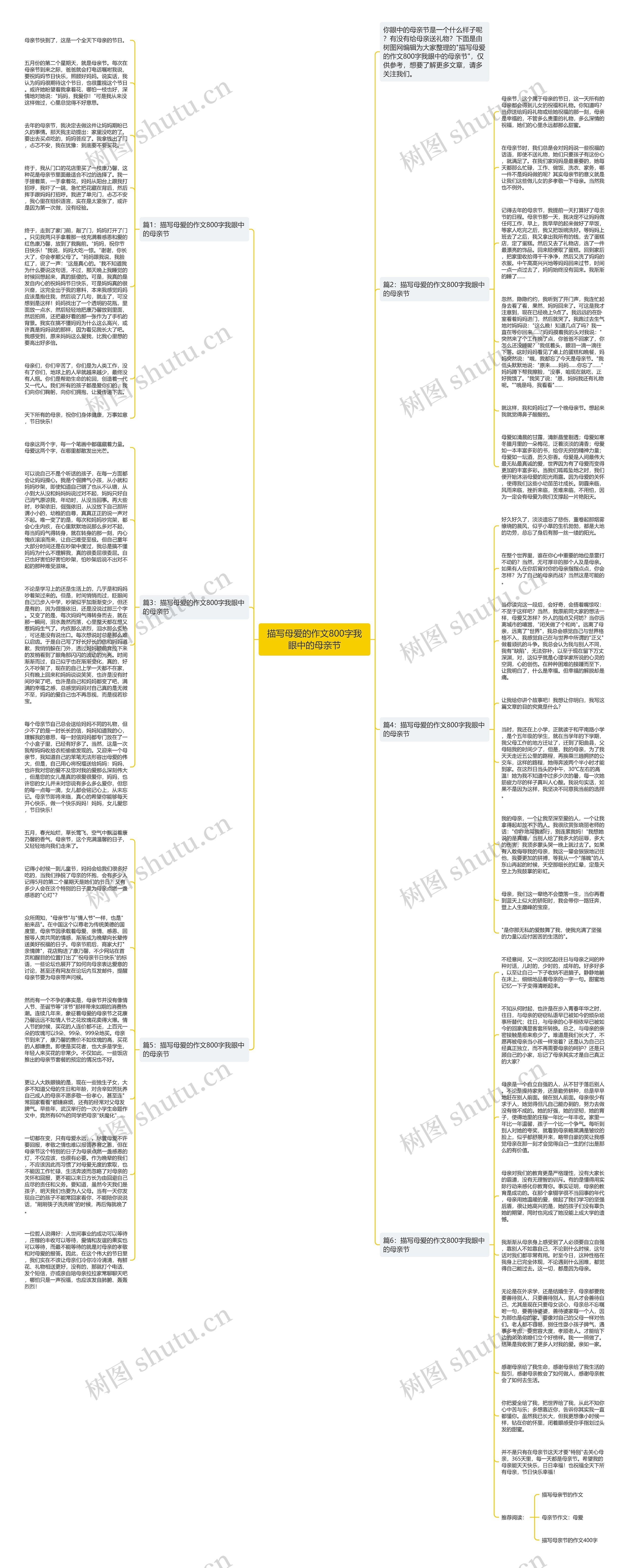 描写母爱的作文800字我眼中的母亲节思维导图