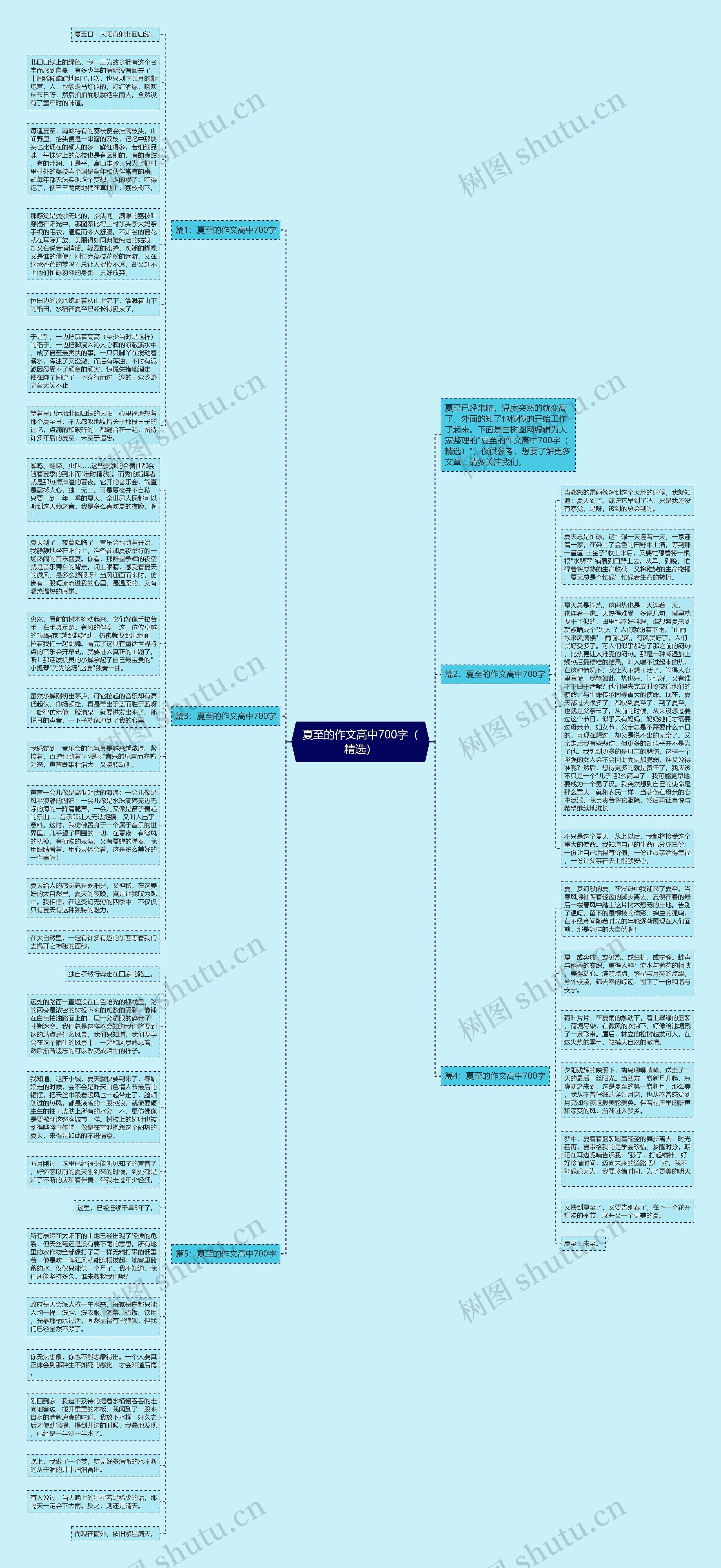 夏至的作文高中700字（精选）思维导图