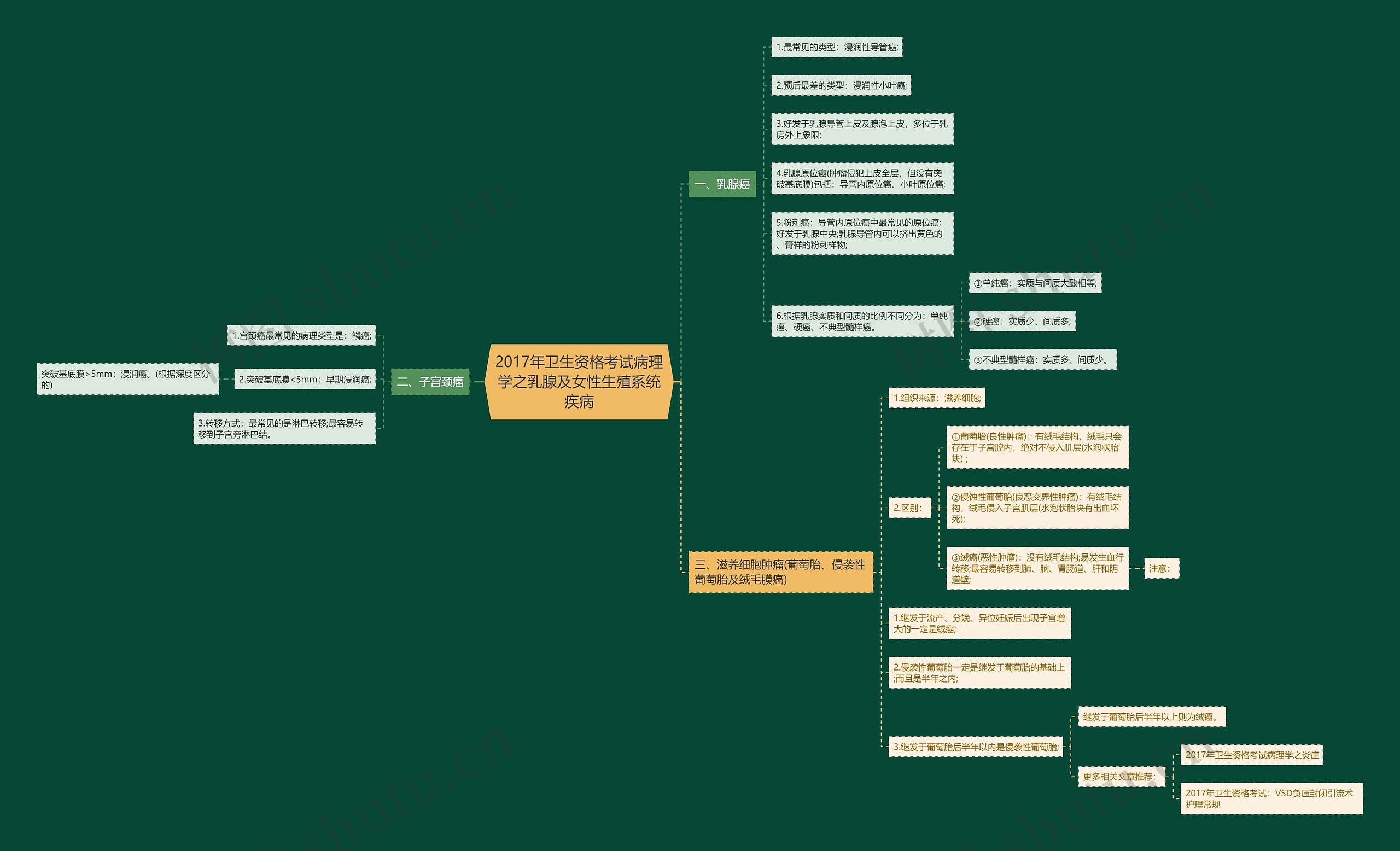 2017年卫生资格考试病理学之乳腺及女性生殖系统疾病 2017年卫生资格考试病理学之乳腺及女性生殖系统疾病