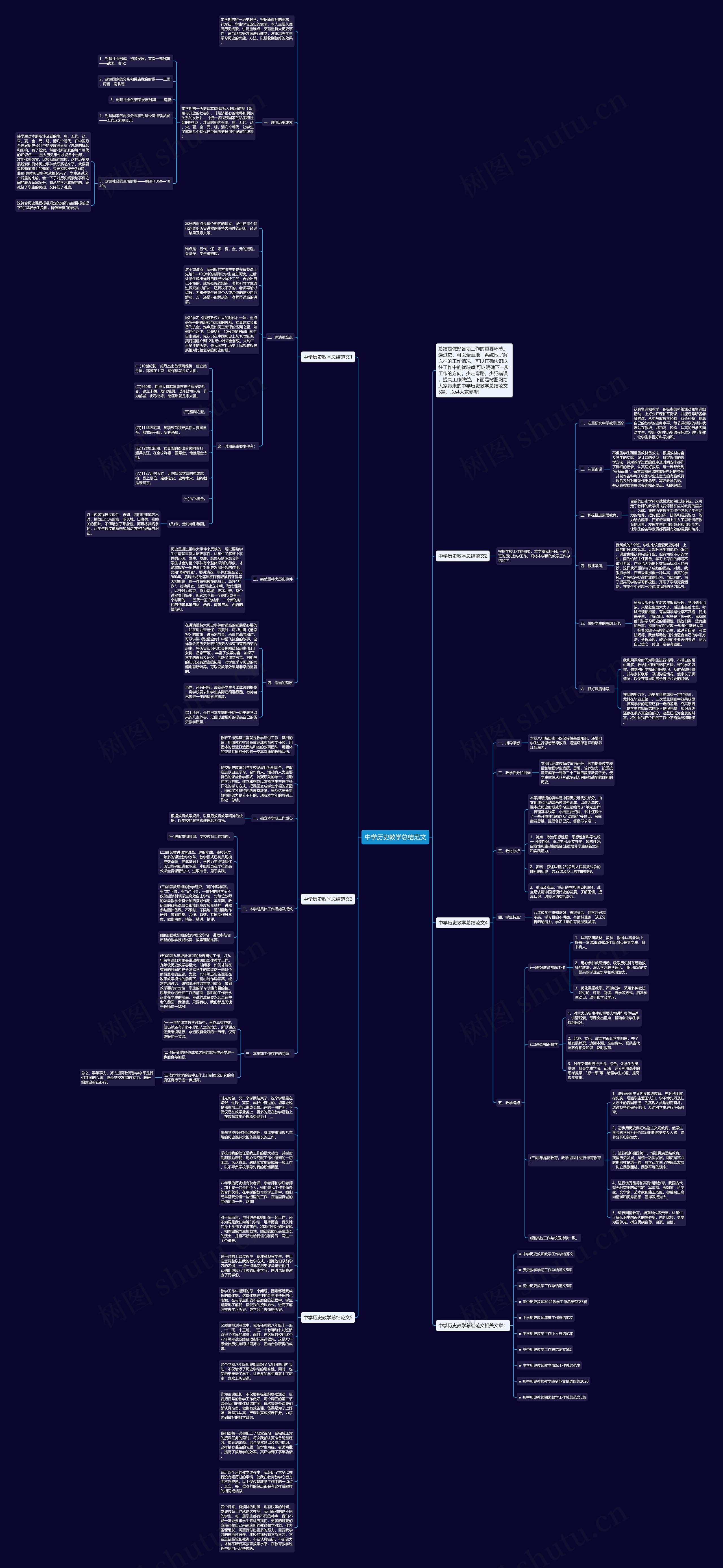 中学历史教学总结范文思维导图