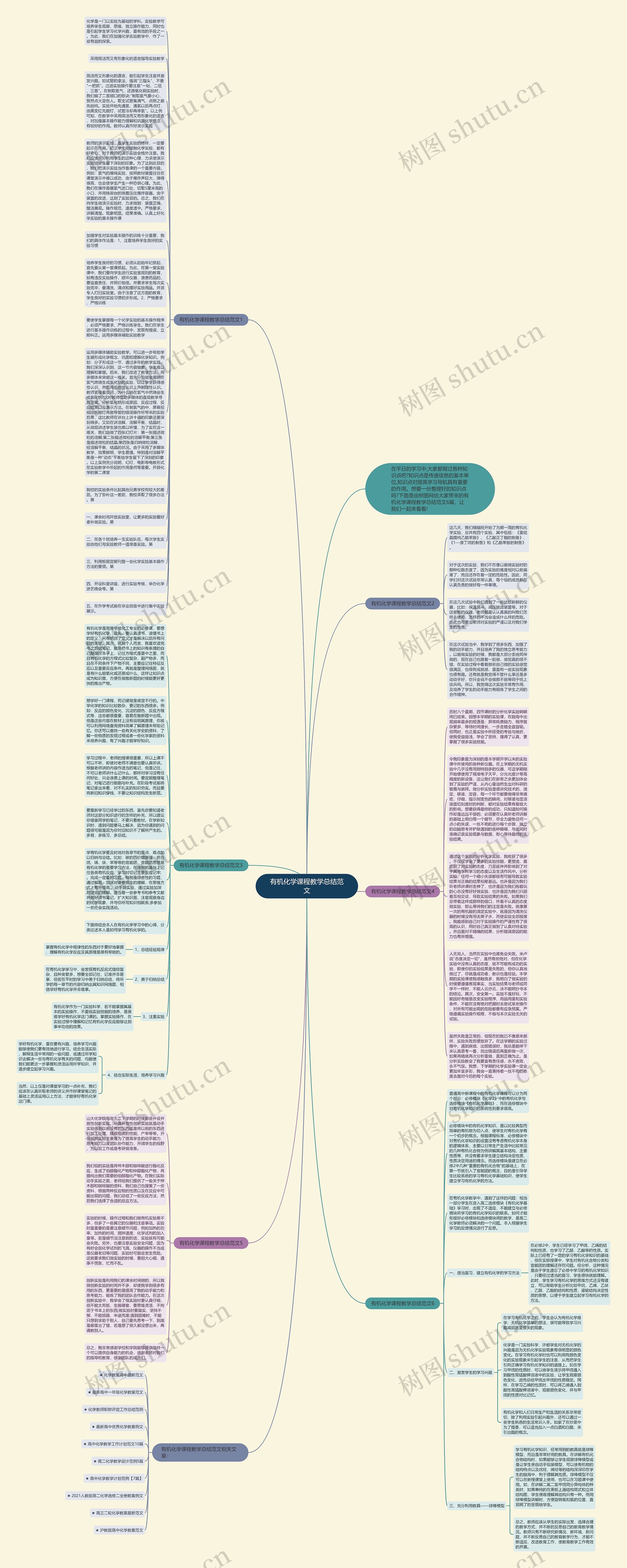 有机化学课程教学总结范文思维导图