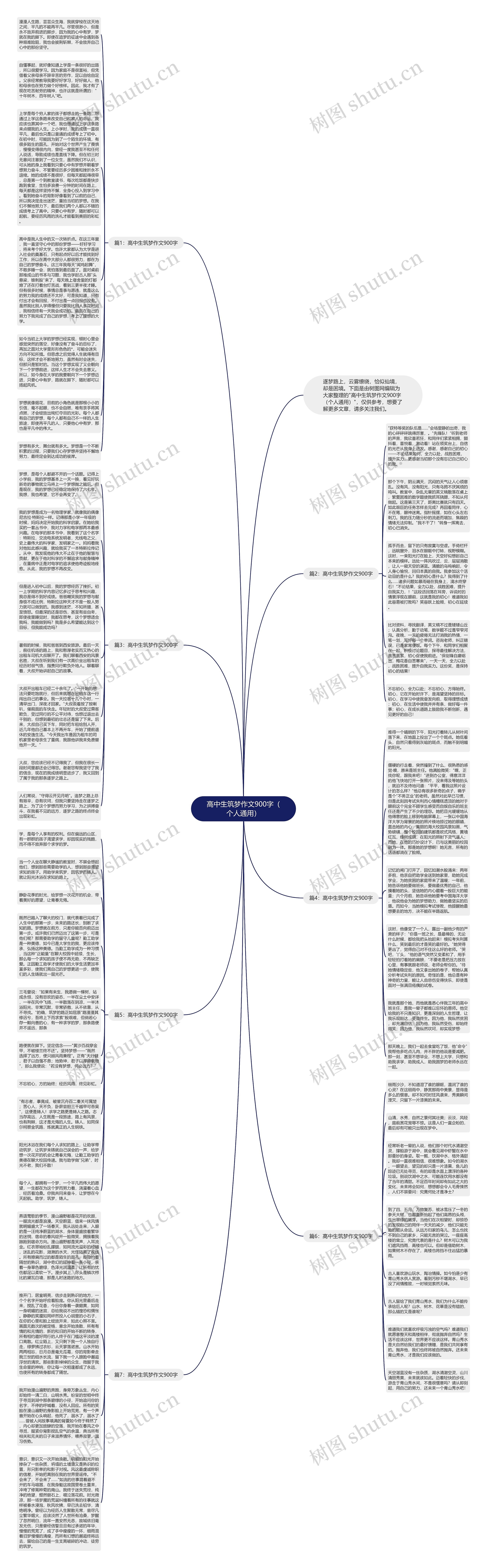高中生筑梦作文900字（个人通用）思维导图