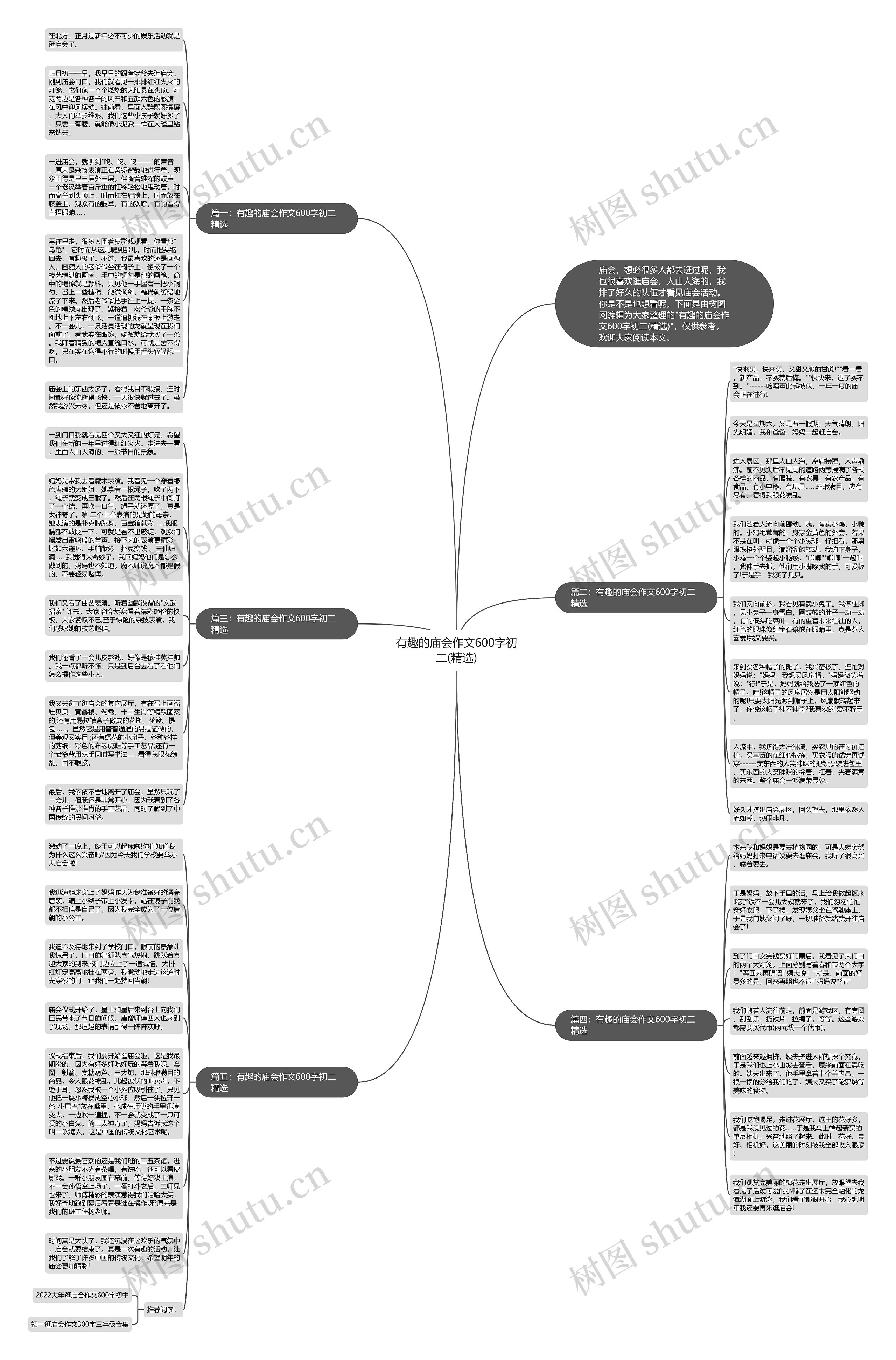 有趣的庙会作文600字初二(精选)思维导图