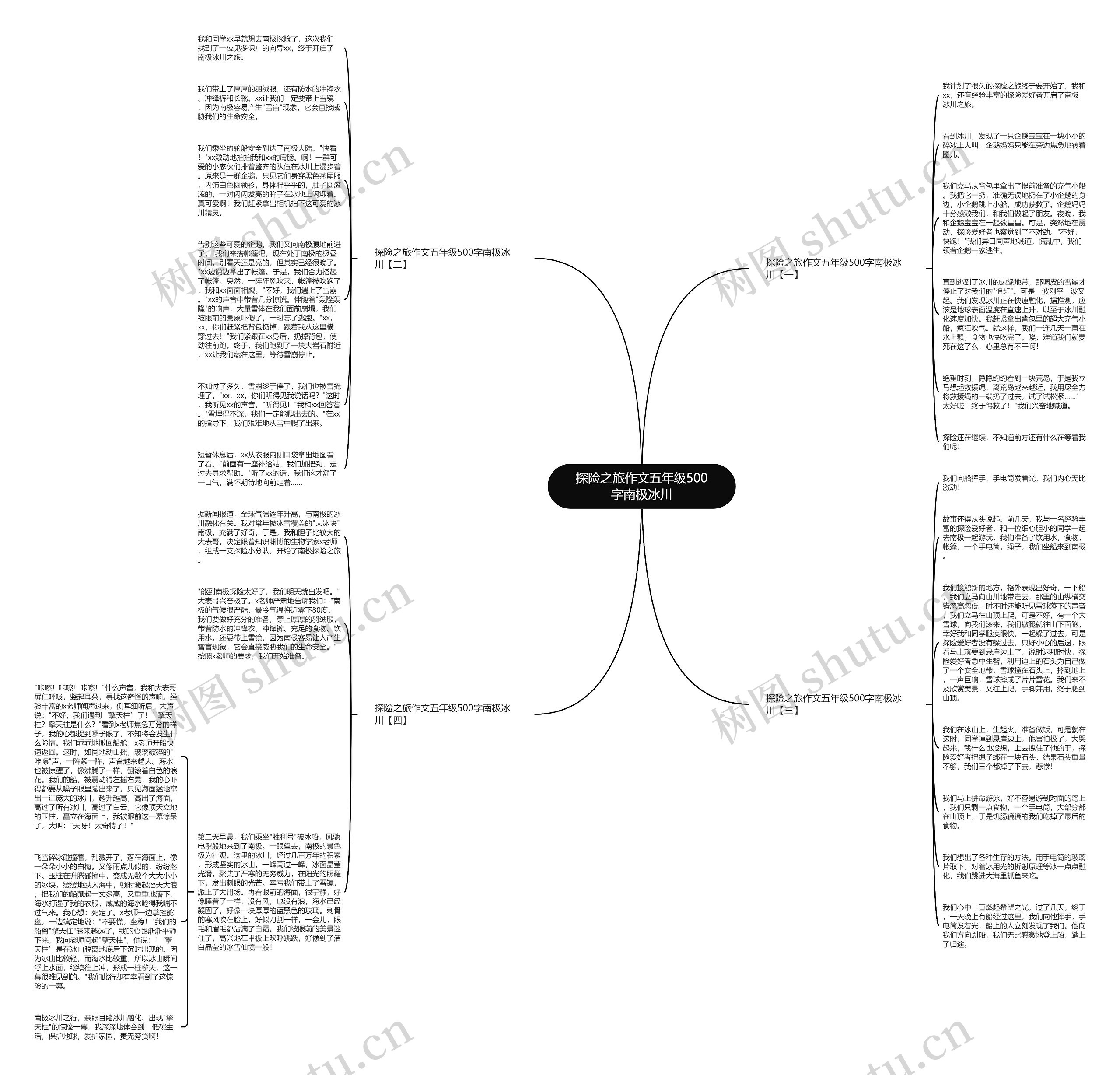 探险之旅作文五年级500字南极冰川思维导图