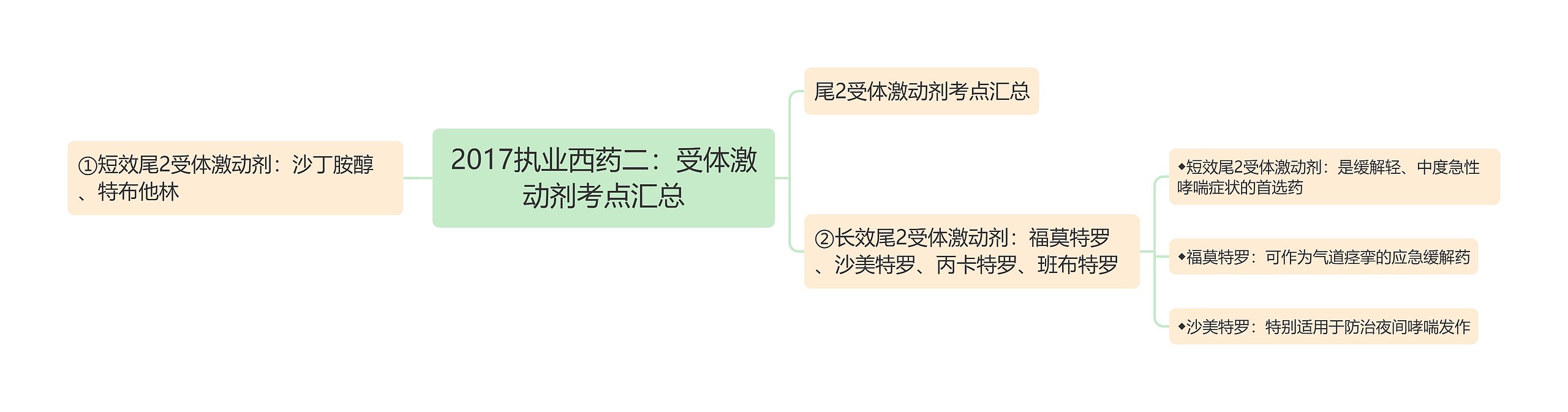 2017执业西药二:受体激动剂考点汇总思维导图高清图 2017执业西药二:受体激动剂考点汇总思维导图