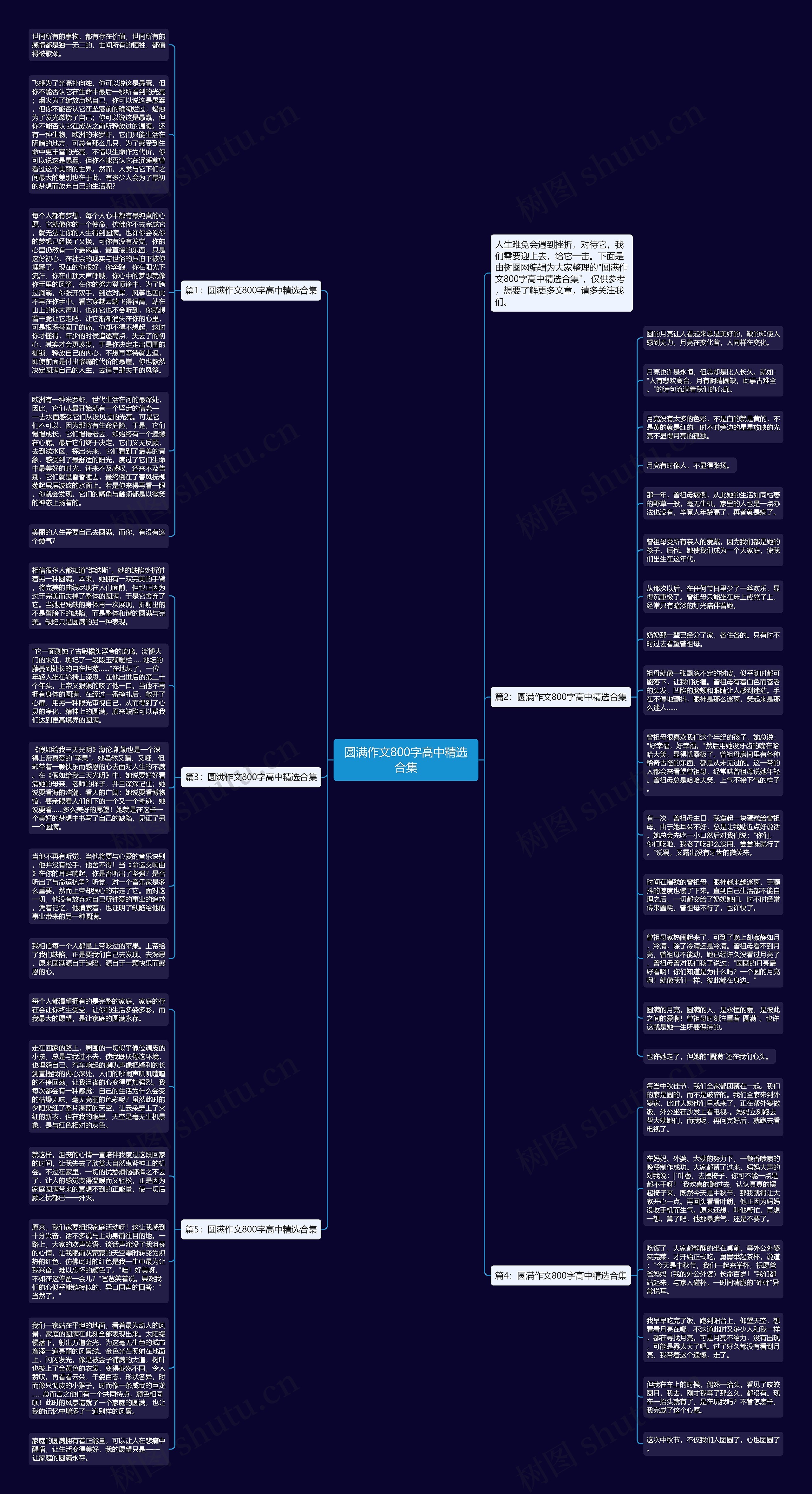 圆满作文800字高中精选合集思维导图
