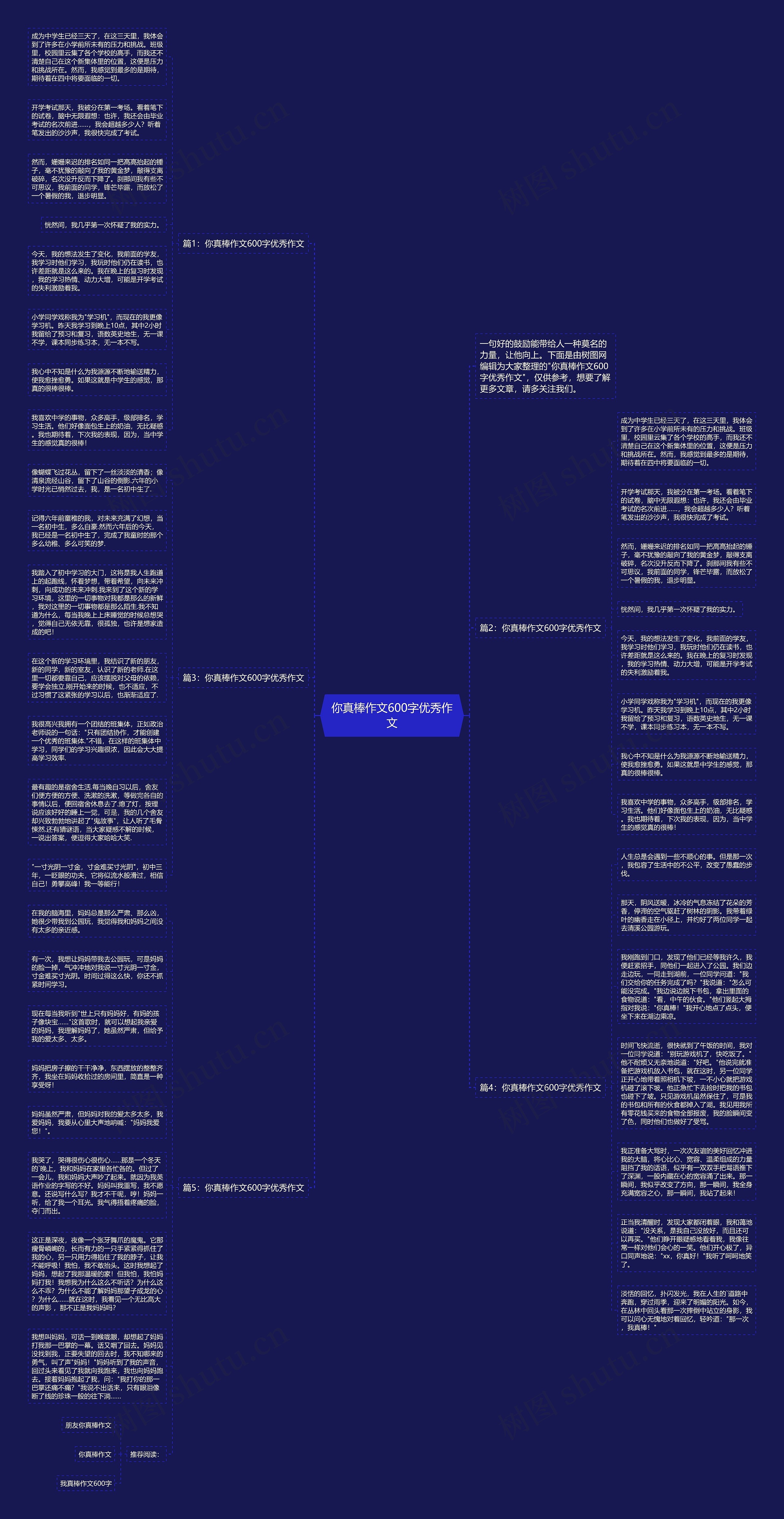 你真棒作文600字优秀作文思维导图