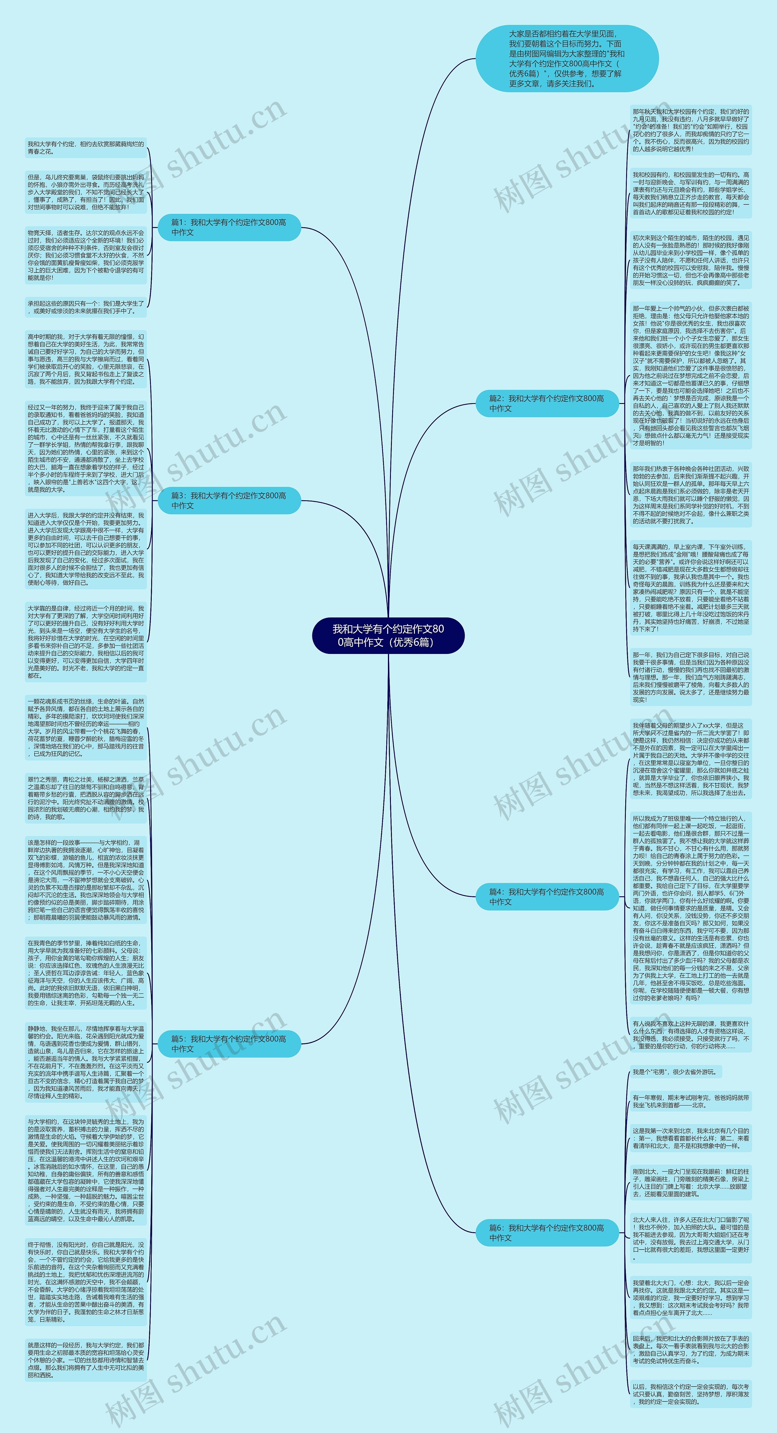 我和大学有个约定作文800高中作文（优秀6篇）思维导图
