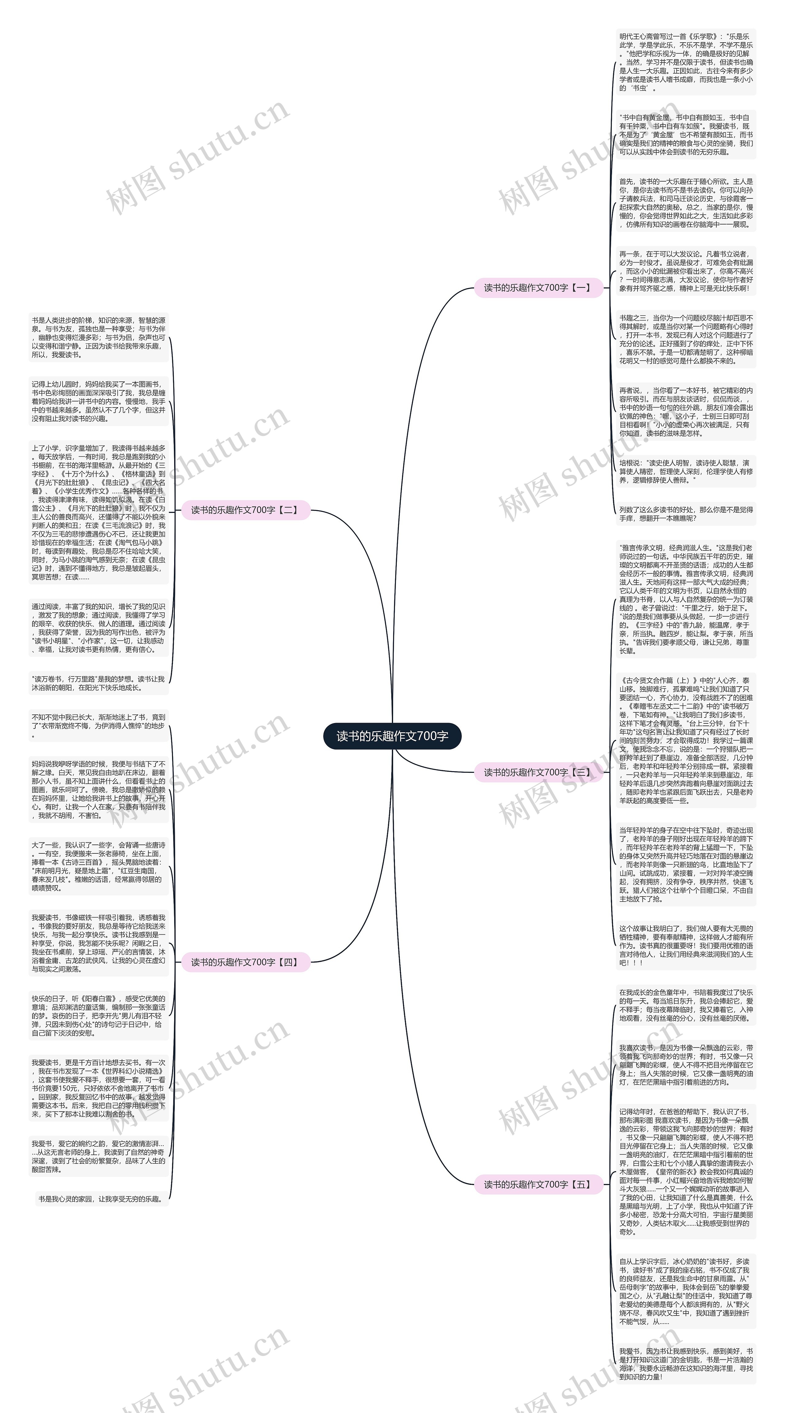 读书的乐趣作文700字思维导图