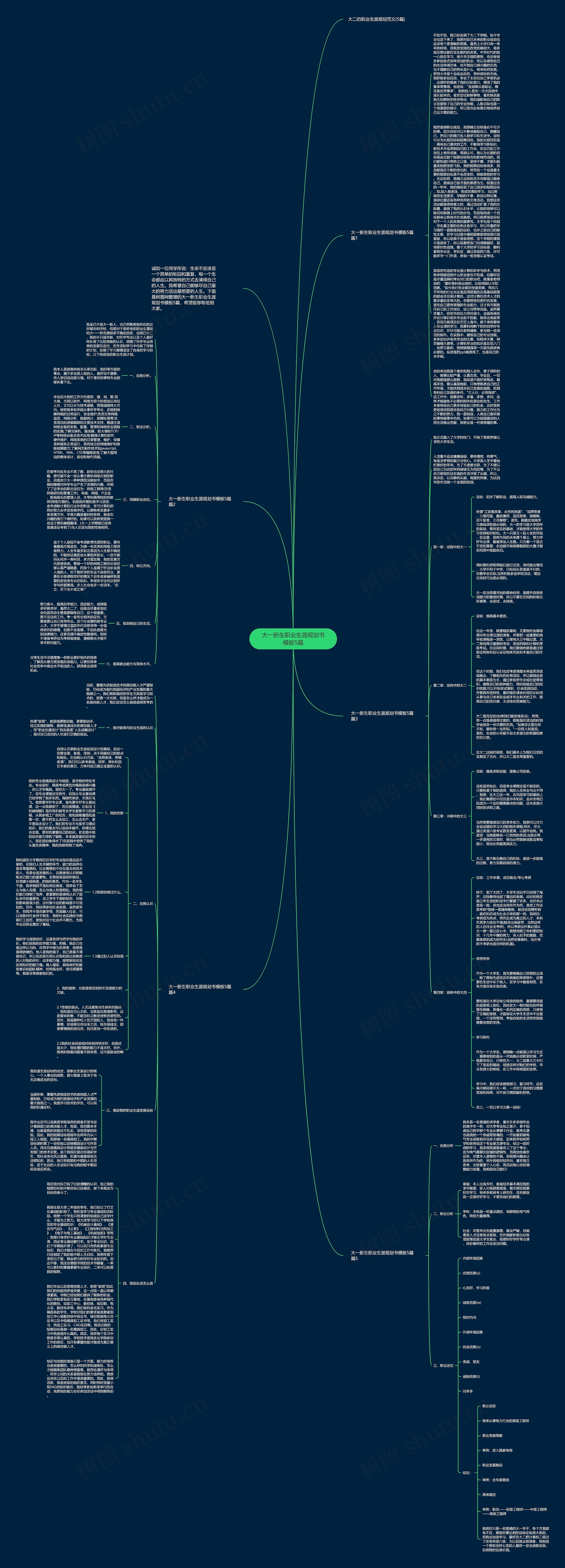 大一新生职业生涯规划书5篇思维导图高清图 大一新生职业生涯规划书5篇思维导图
