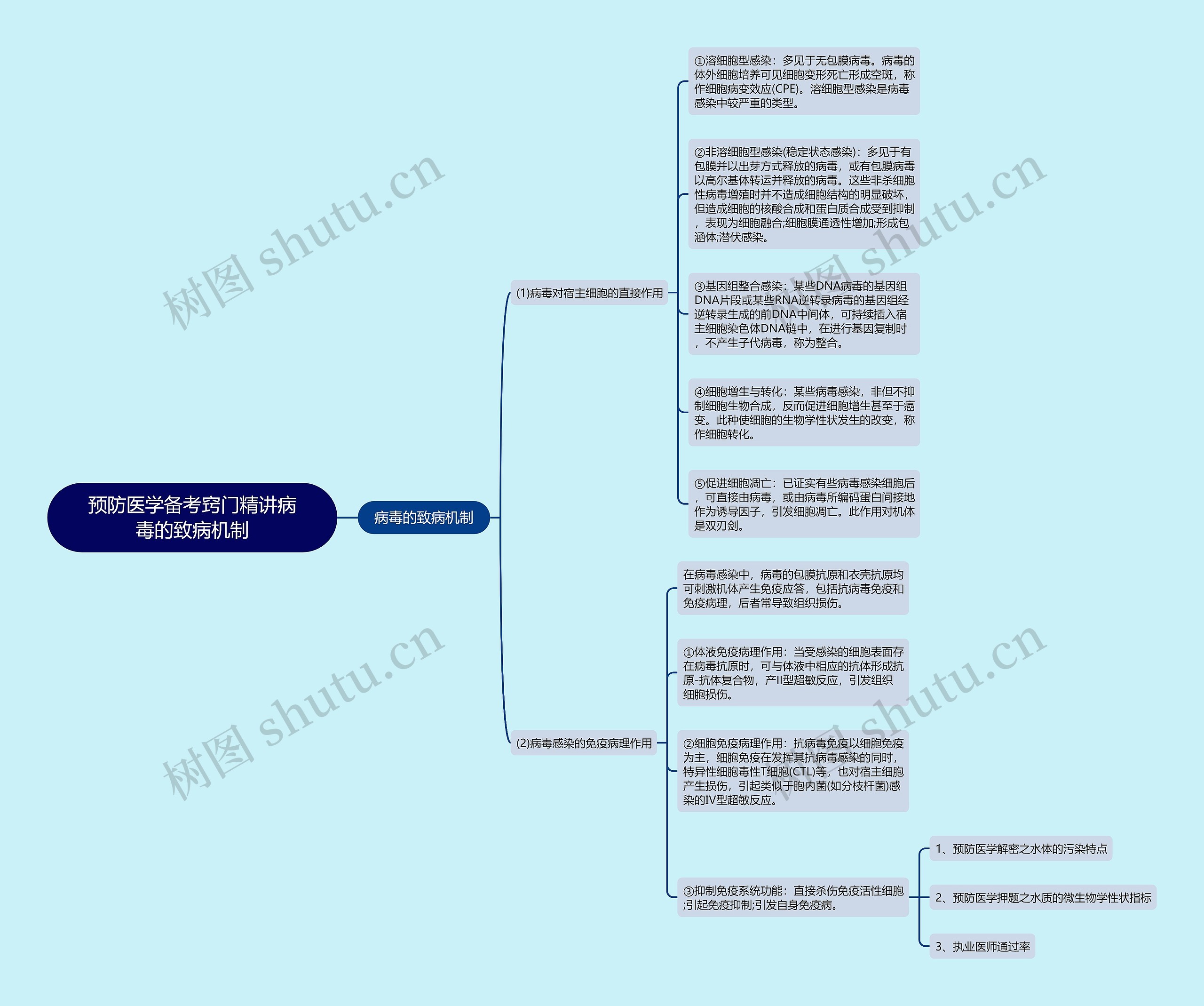 预防医学备考窍门精讲病毒的致病机制思维导图