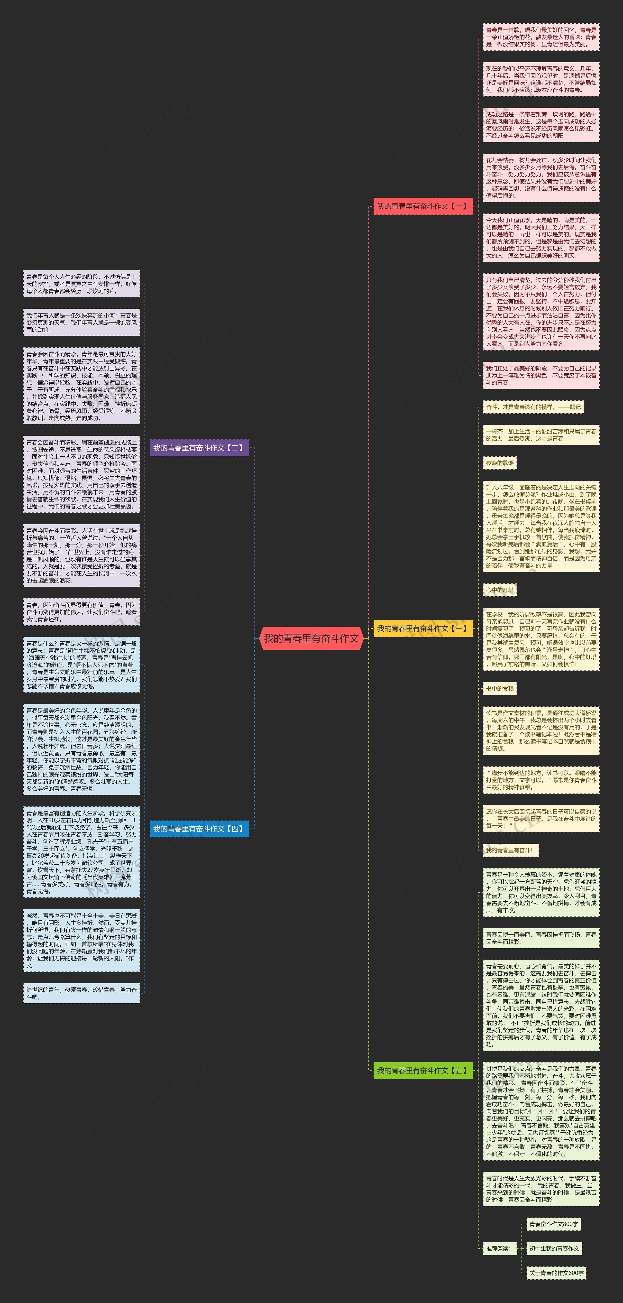 我的青春里有奋斗作文思维导图
