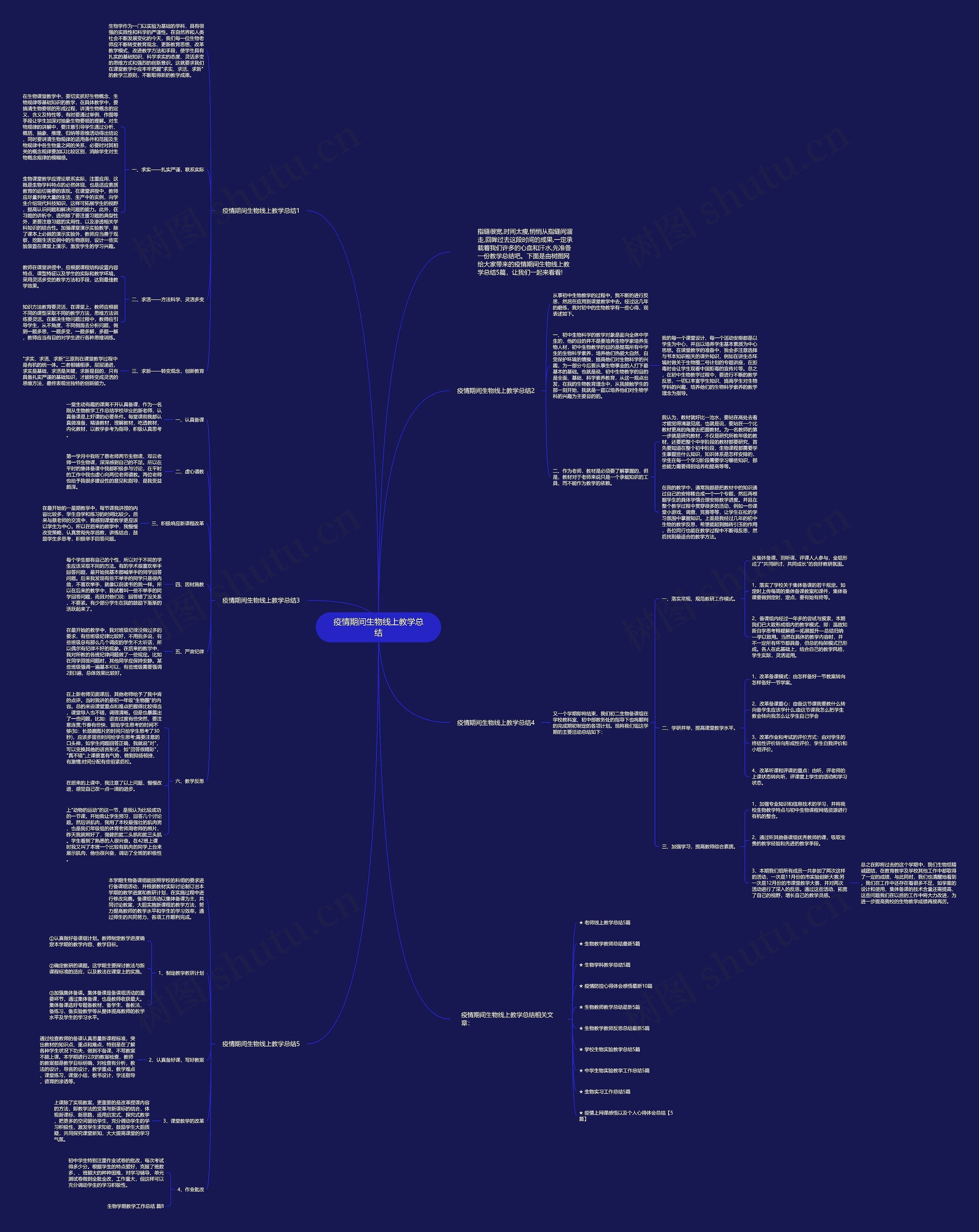 疫情期间生物线上教学总结思维导图