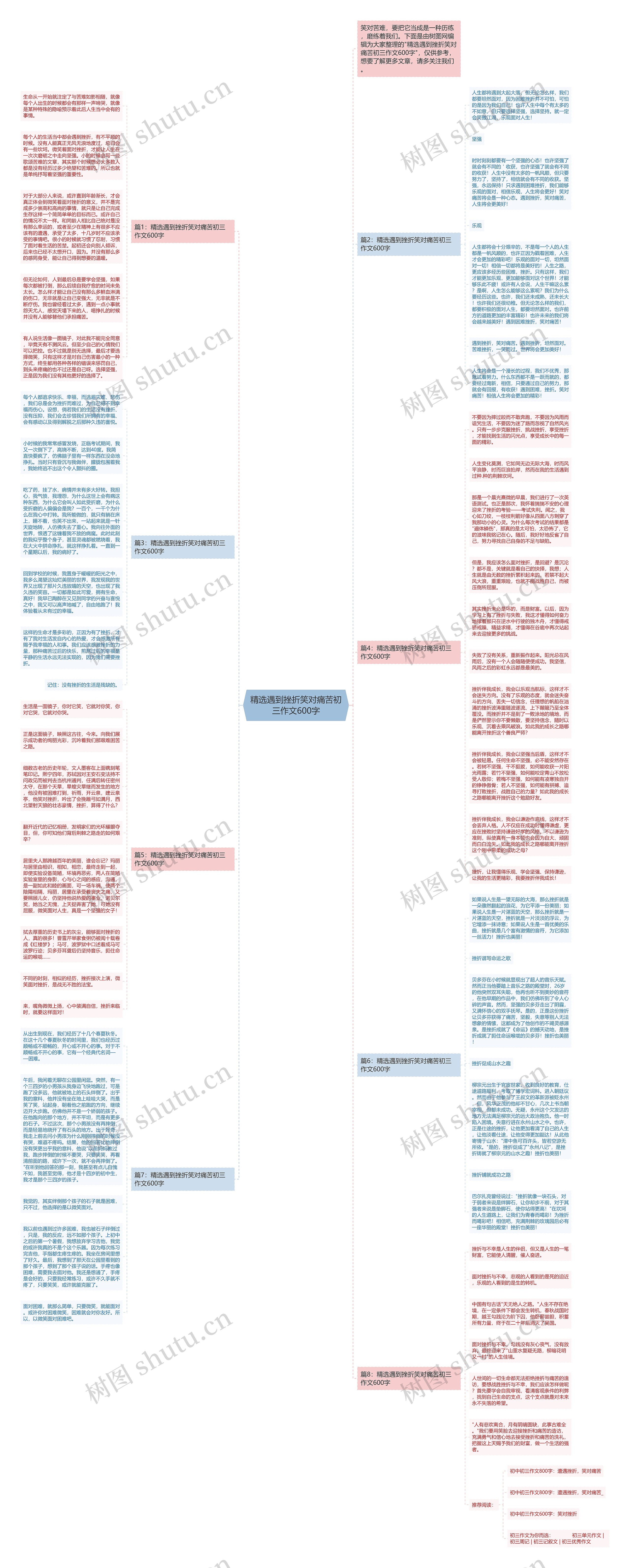 精选遇到挫折笑对痛苦初三作文600字思维导图
