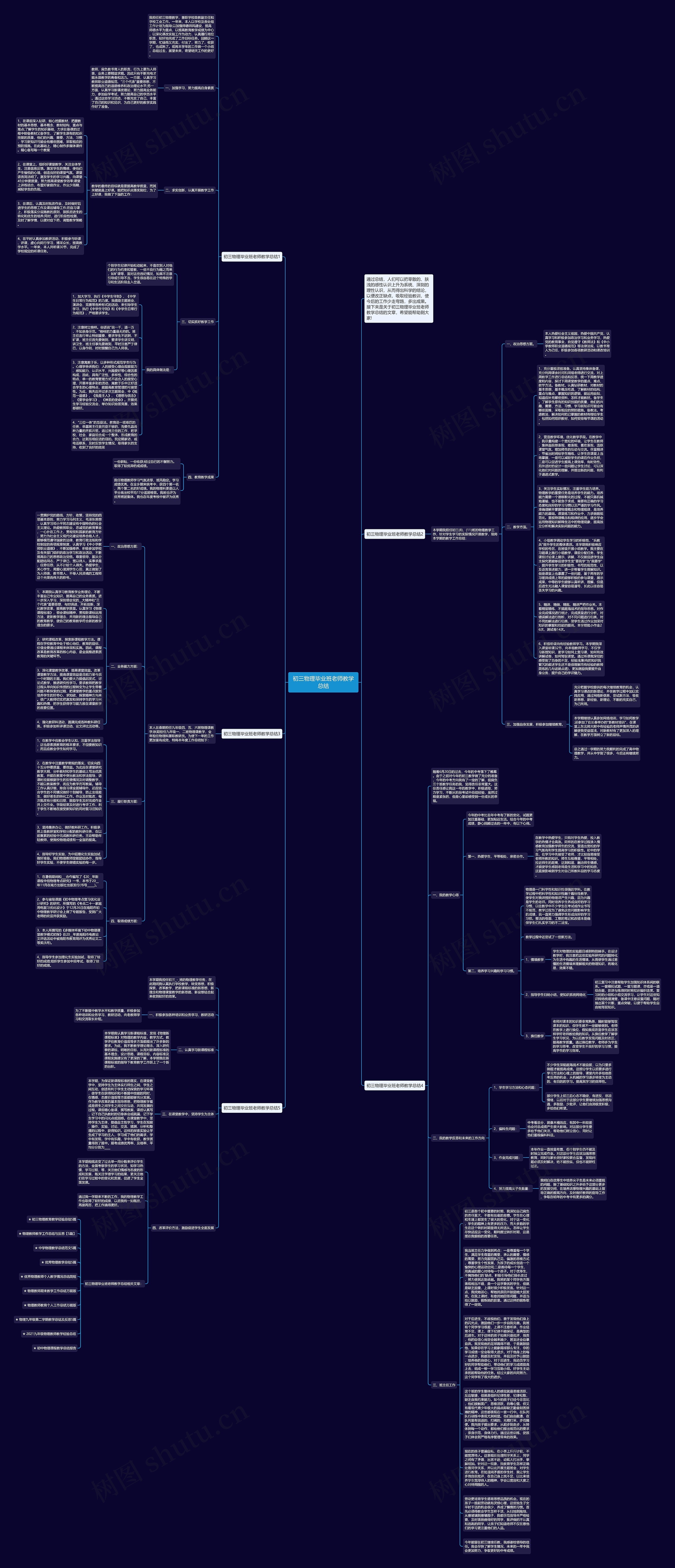 初三物理毕业班老师教学总结思维导图