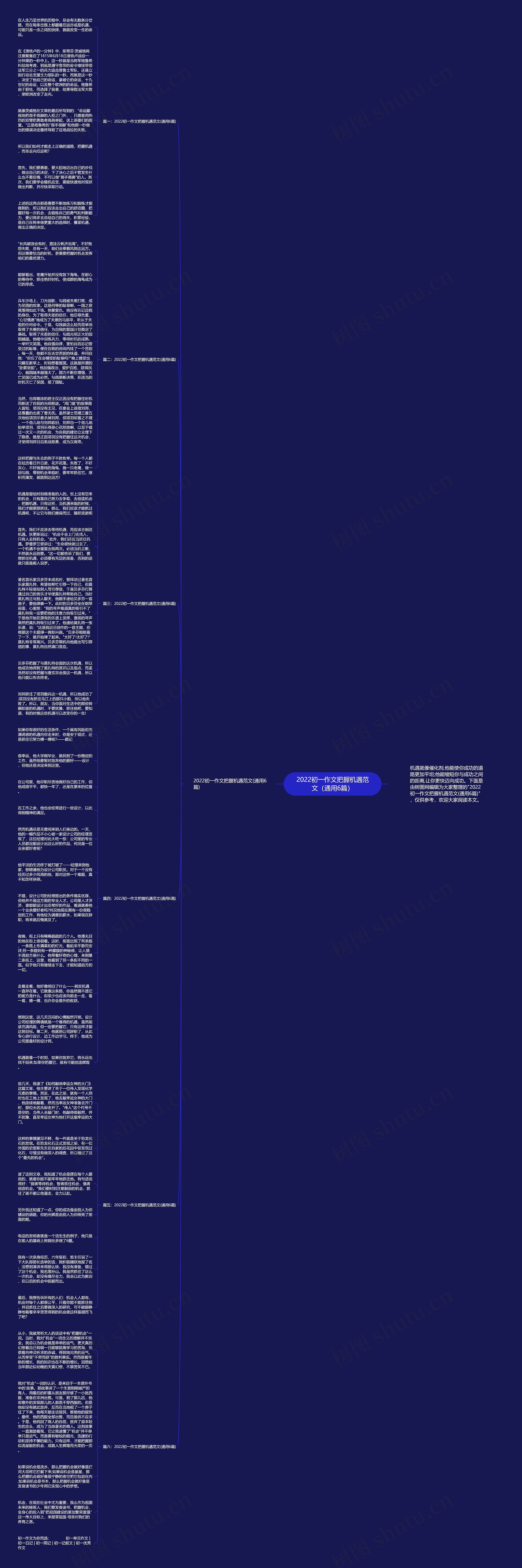 2022初一作文把握机遇范文（通用6篇）思维导图